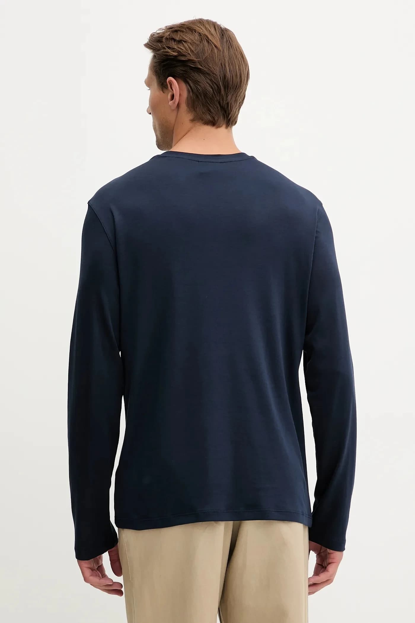 Хлопковая рубашка с длинным рукавом - фото 3