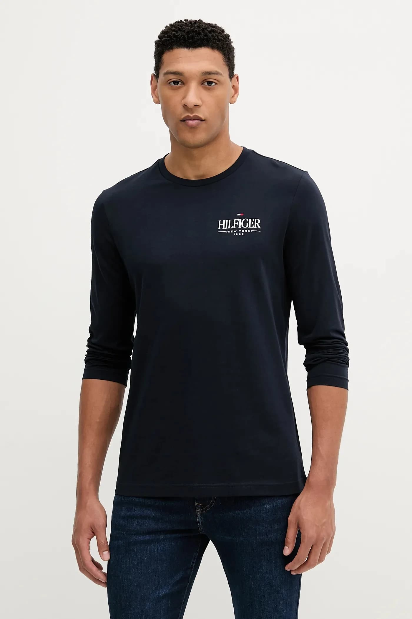 Хлопковая рубашка с длинным рукавом