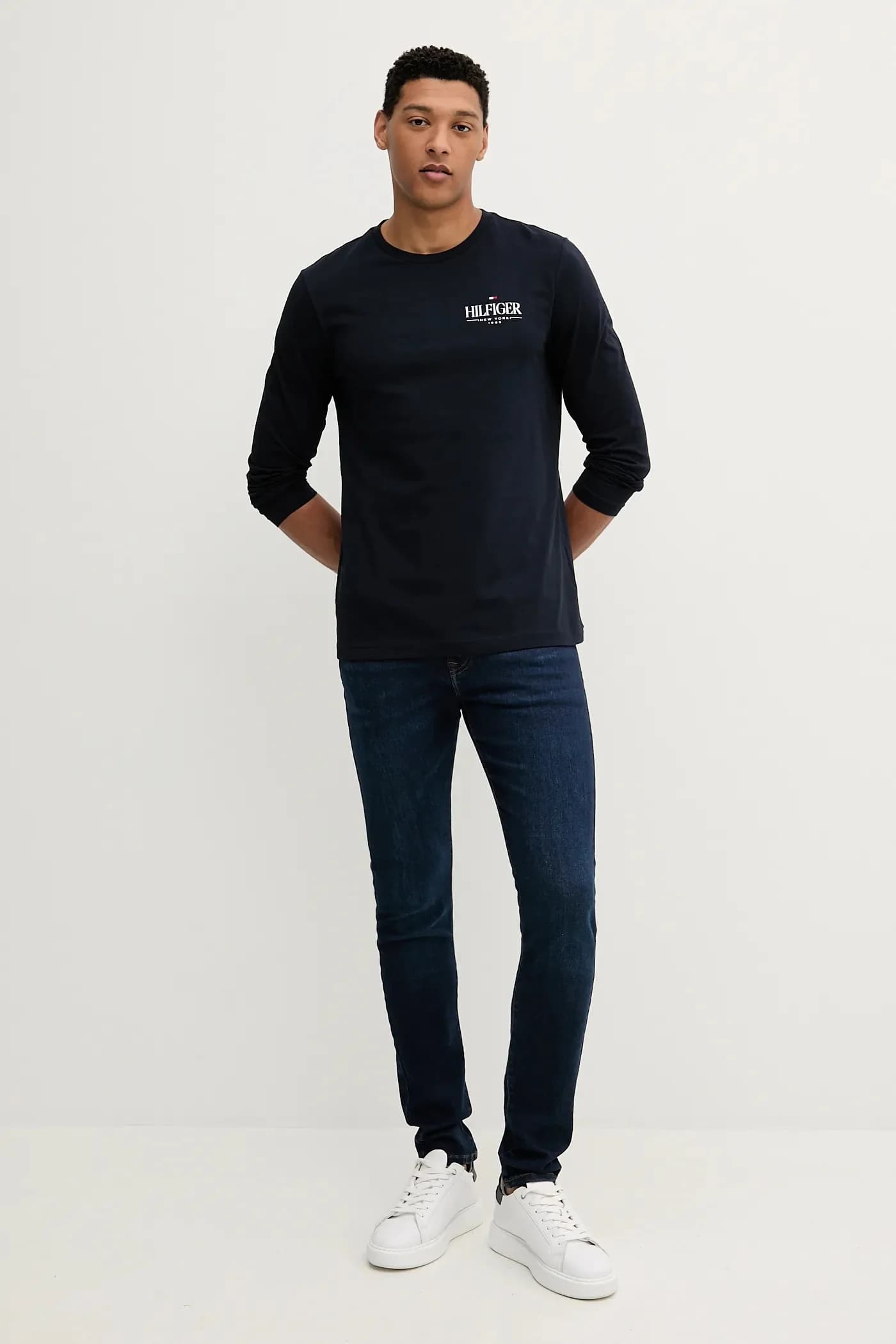 Хлопковая рубашка с длинным рукавом - фото 2