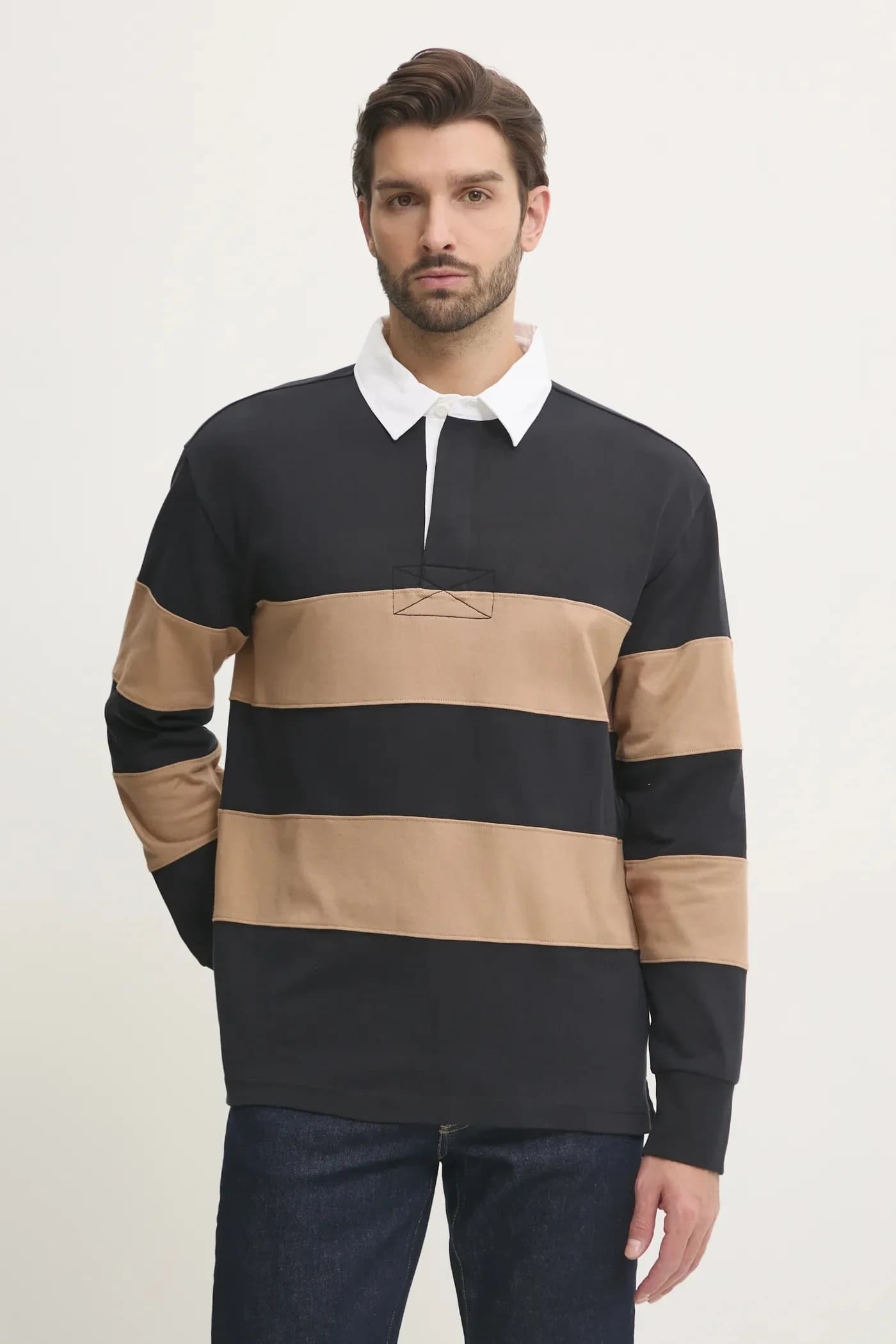 Хлопковая рубашка с длинным рукавом