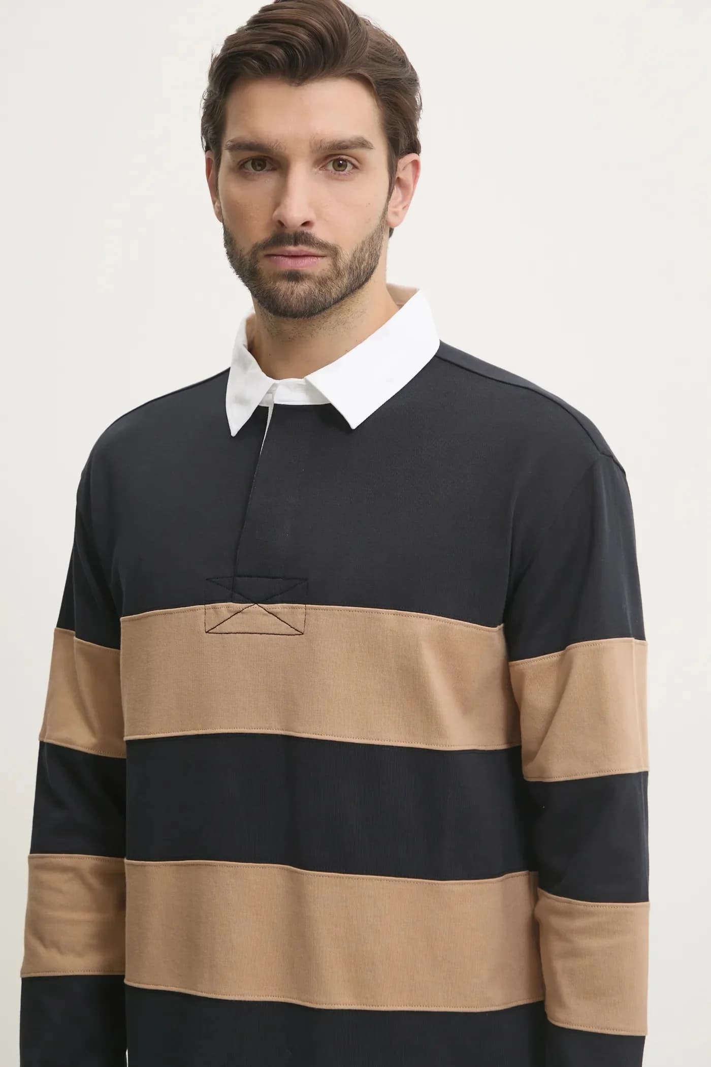 Хлопковая рубашка с длинным рукавом - фото 4