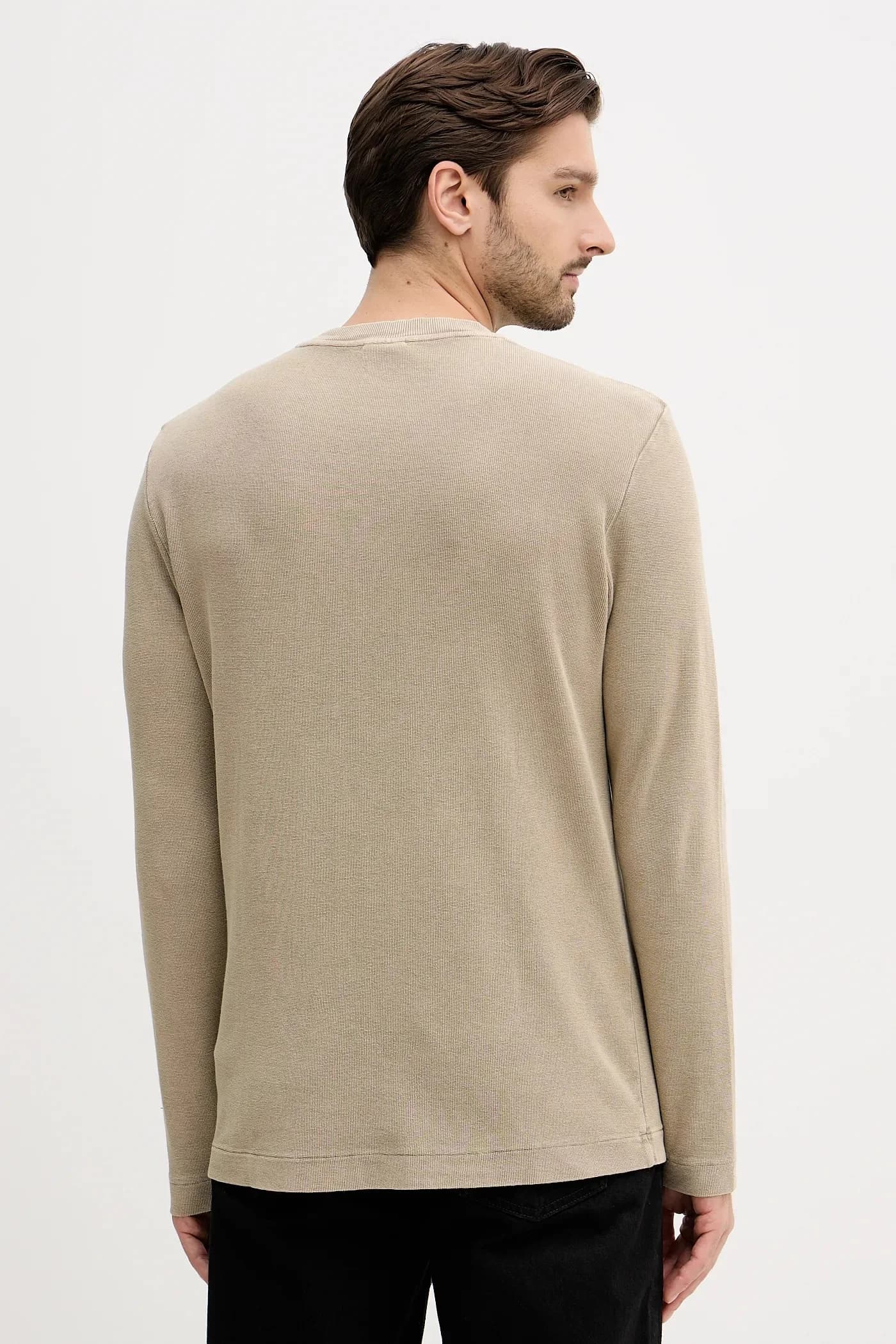 Хлопковая рубашка с длинным рукавом - фото 3