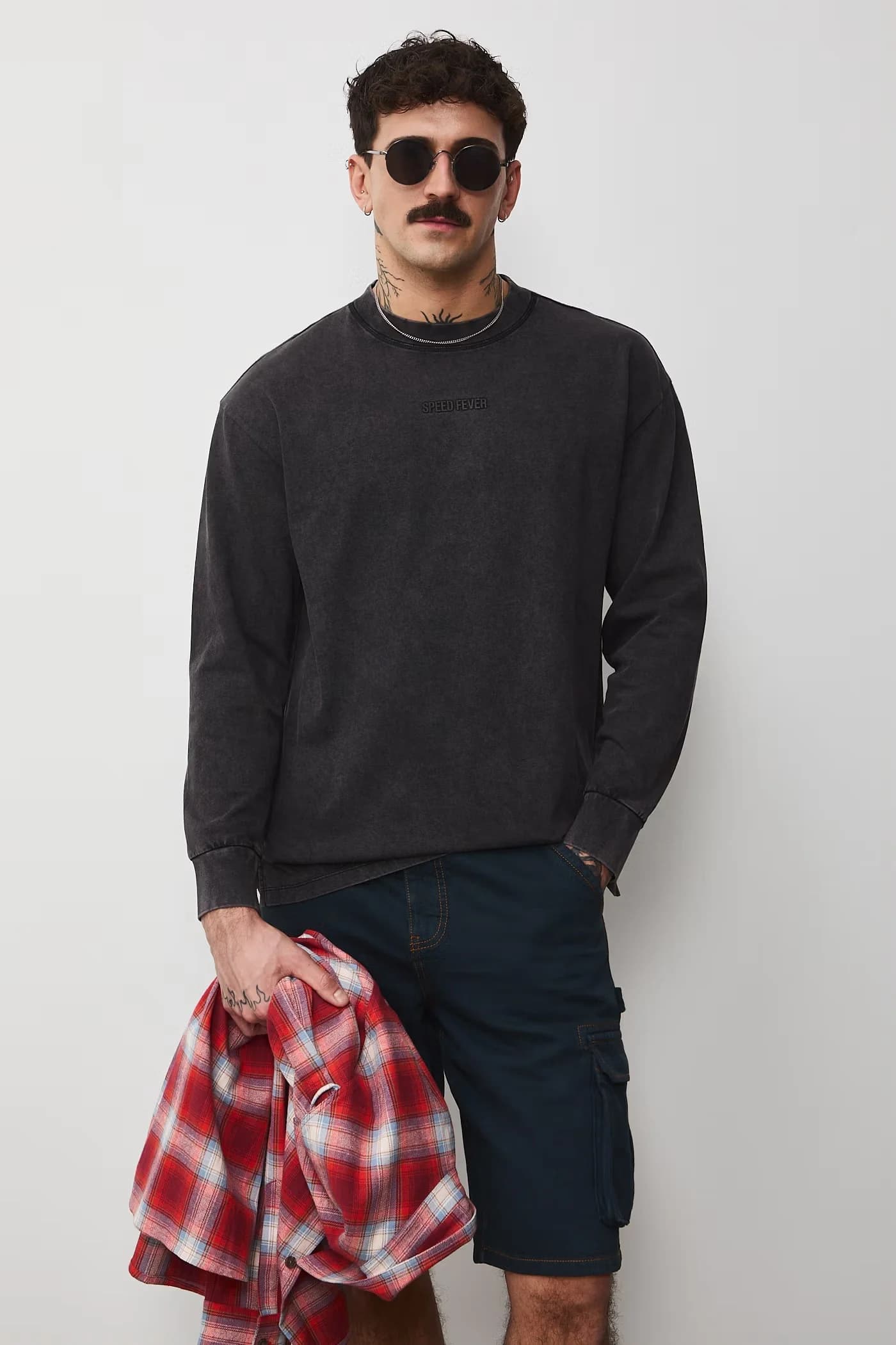 Хлопковая рубашка с длинным рукавом - фото 2