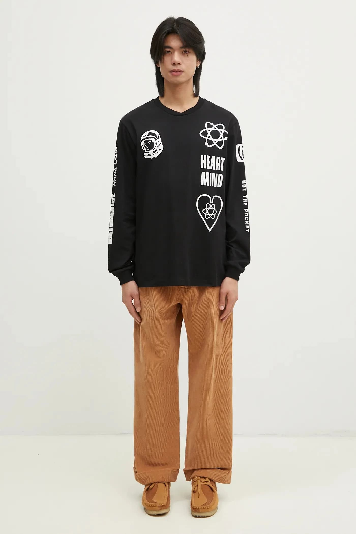 Хлопковая рубашка с длинными рукавами с разноцветным принтом - фото 6