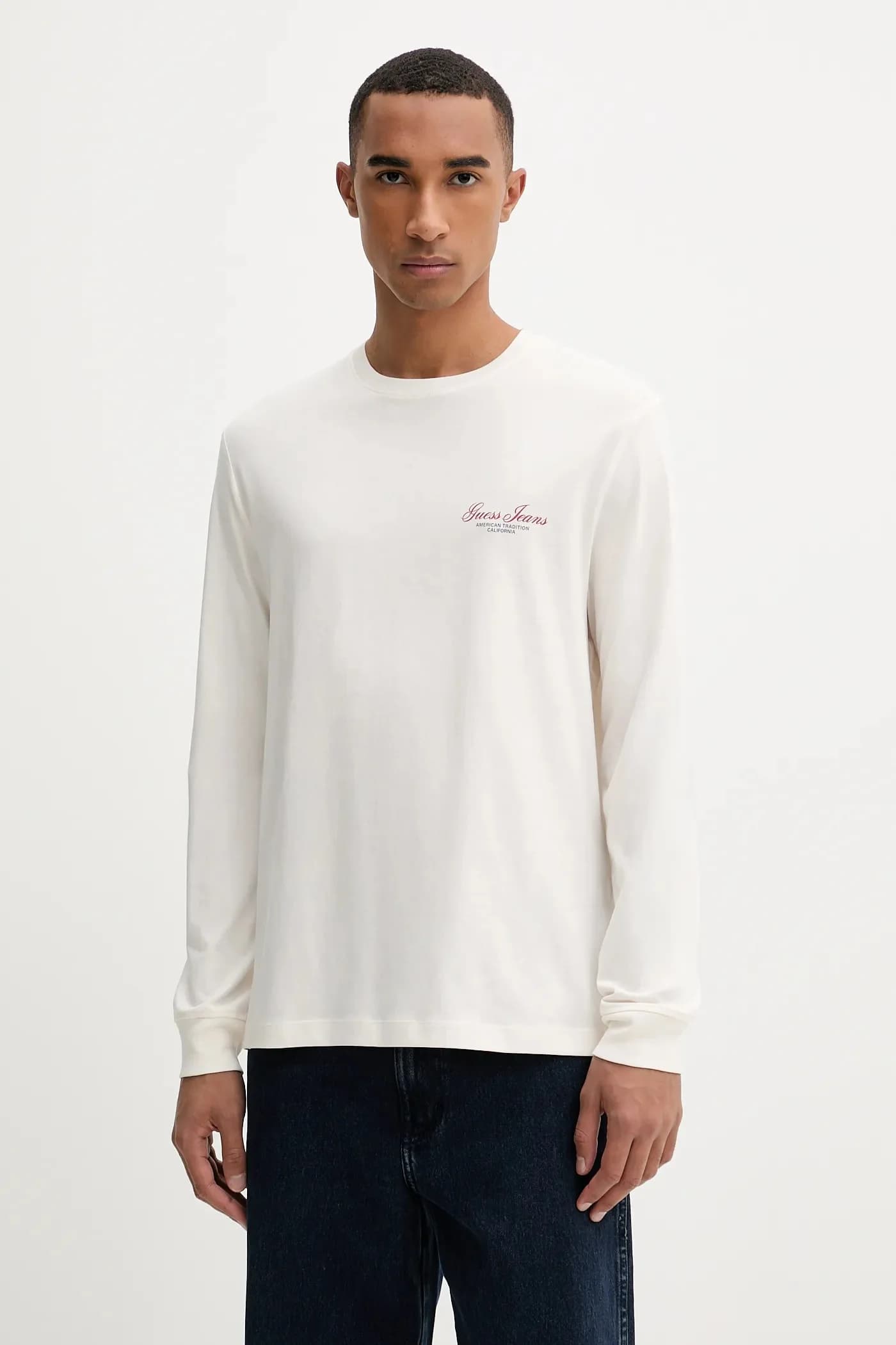 Хлопковая рубашка с длинным рукавом