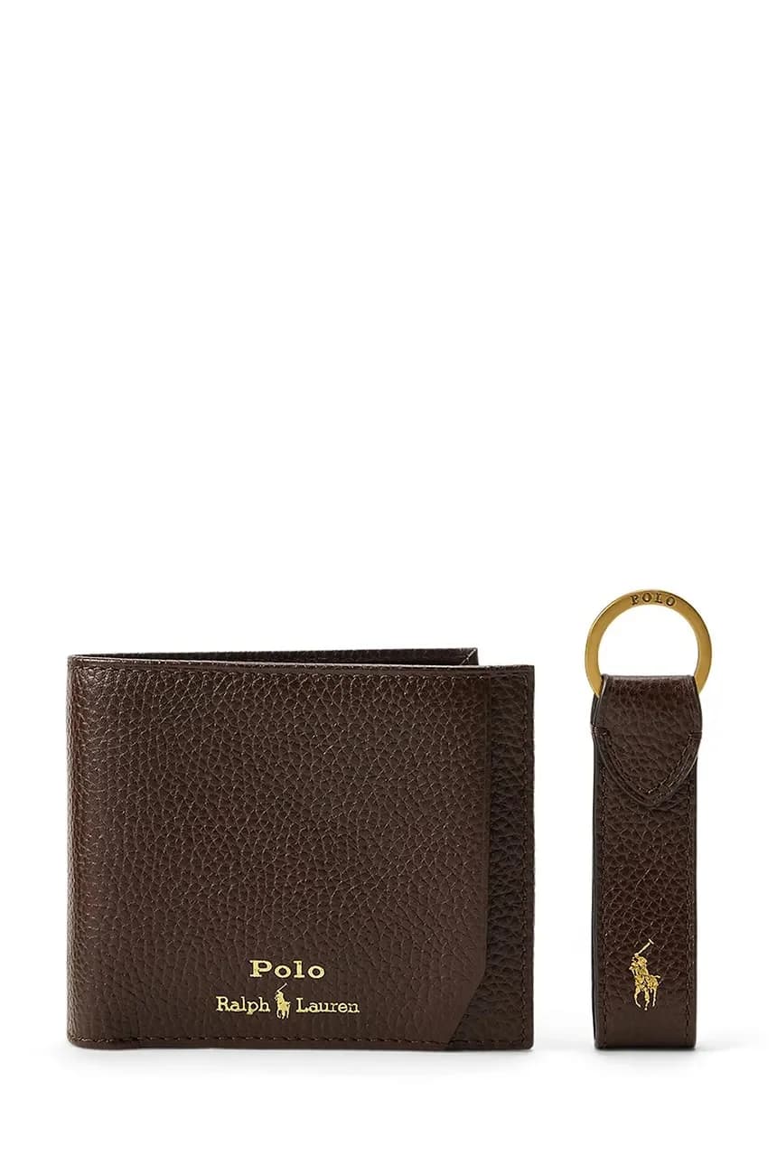 Кожаный кошелек и брелок