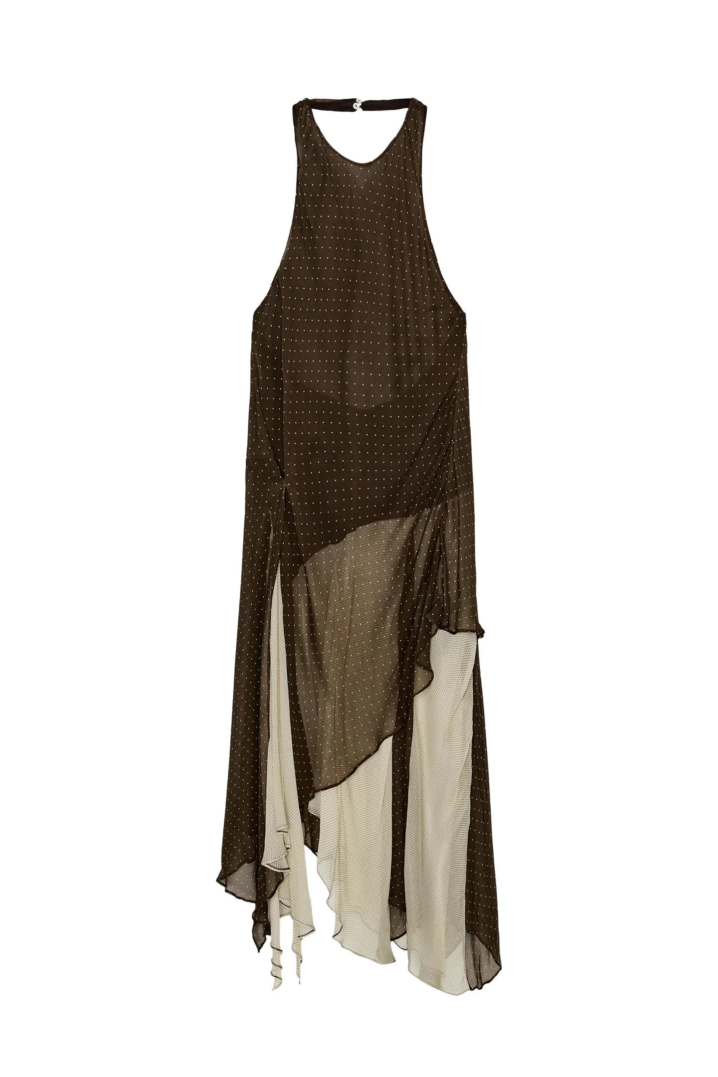 АСИММЕТРИЧНОЕ ПЛАТЬЕ ИЗ КОМБИНИРОВАННОЙ ТКАНИ ИЗ КОЛЛЕКЦИИ ZW - фото 3