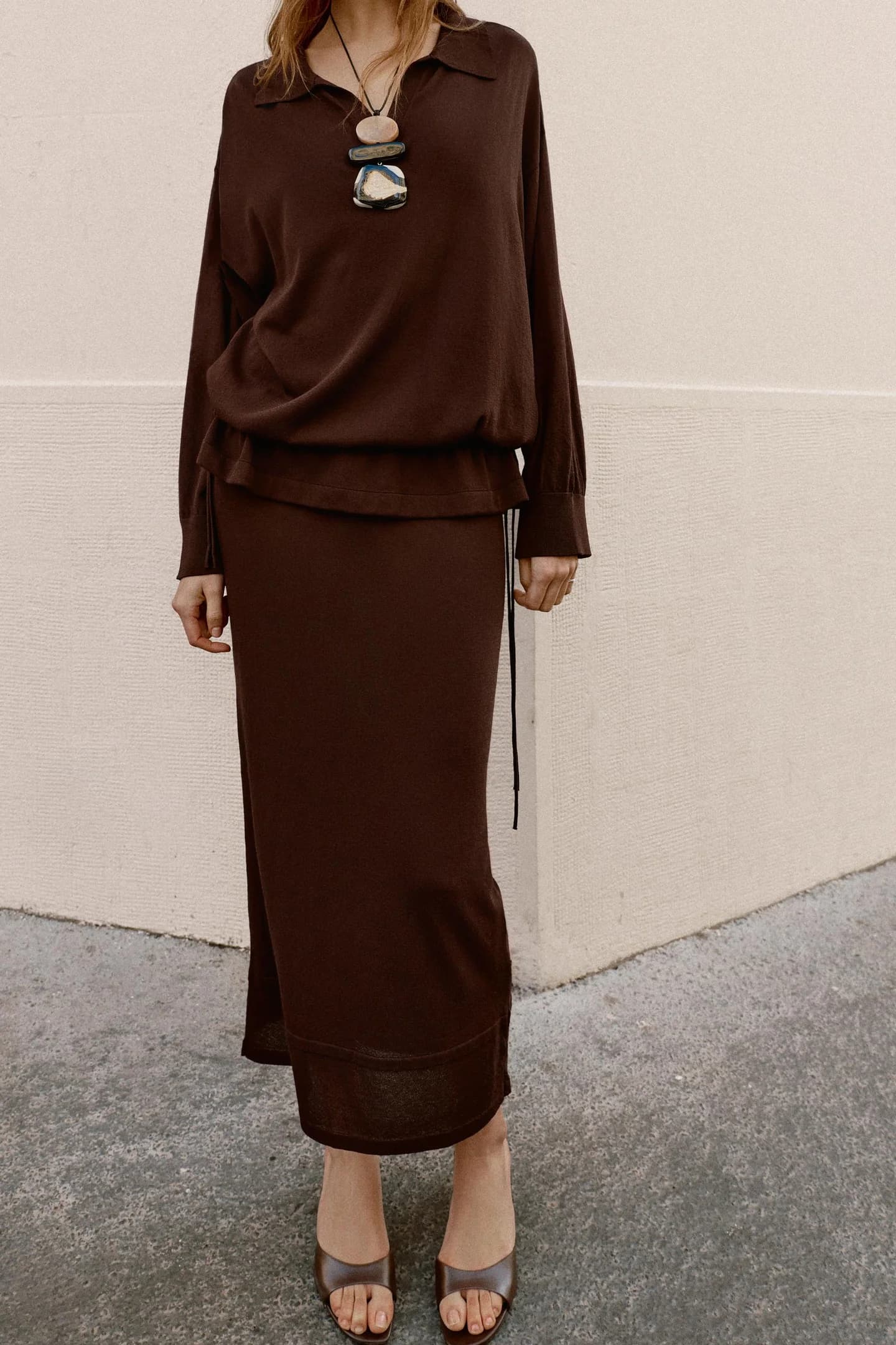 СВОБОДНАЯ ТРИКОТАЖНАЯ ЮБКА - фото 2