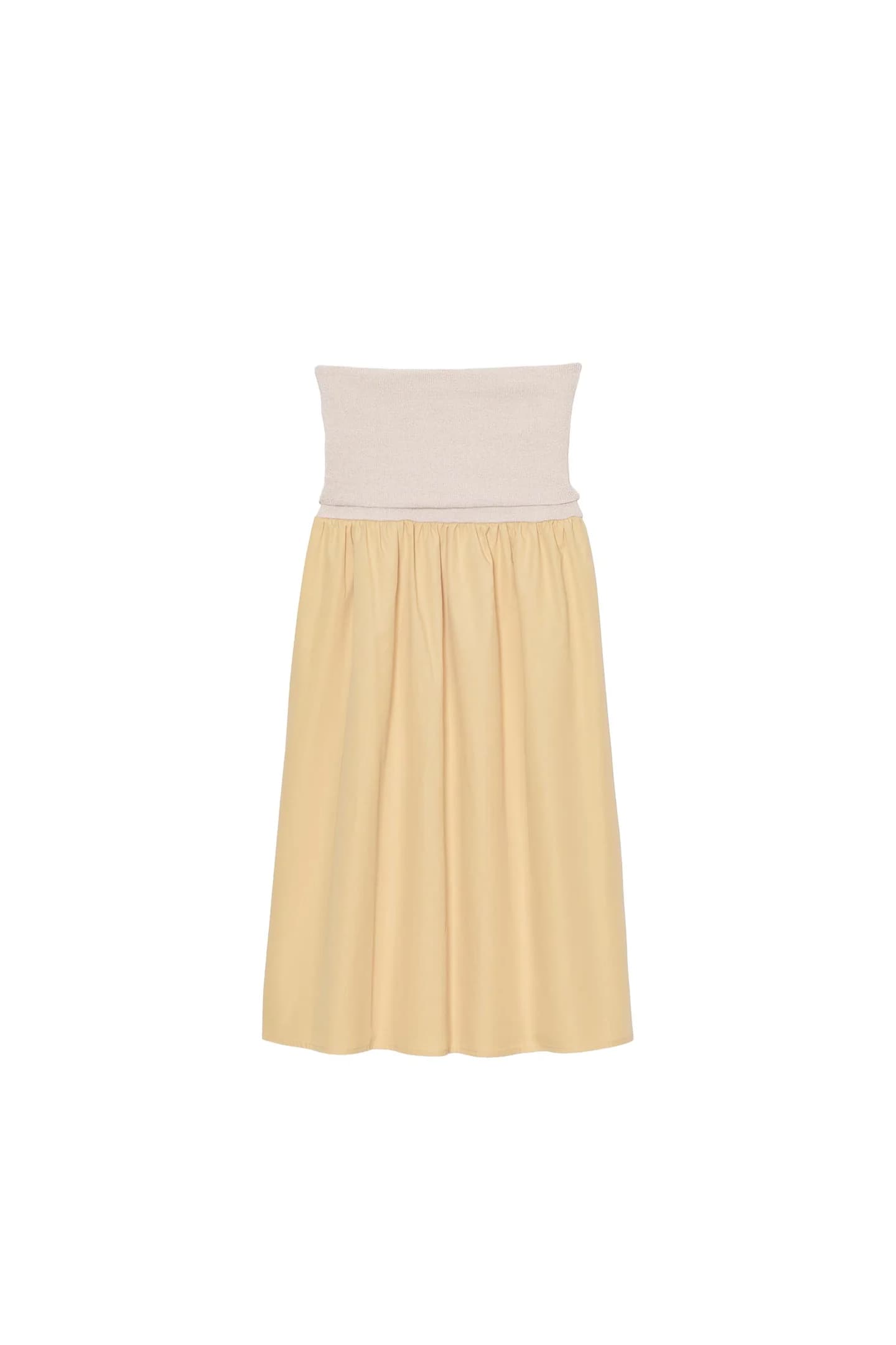 ЮБКА МИДИ ИЗ КОМБИНИРОВАННЫХ МАТЕРИАЛОВ - фото 3