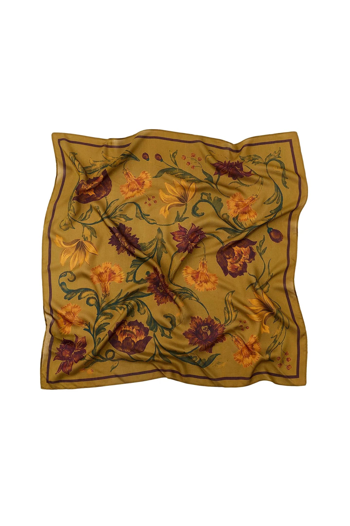 ШАРФ С ЦВЕТОЧНЫМ ПРИНТОМ ИЗ ШЕЛКА - фото 5