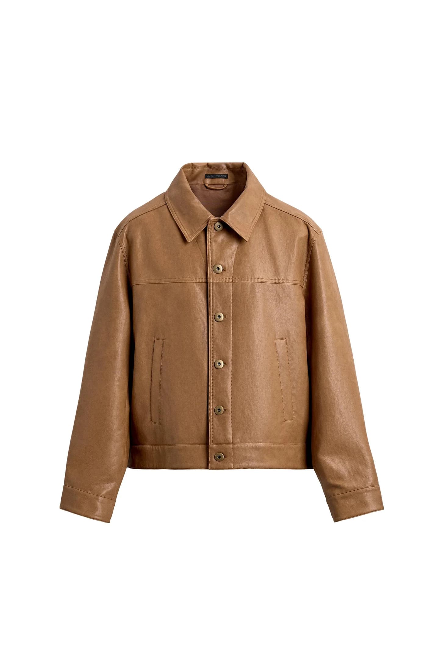 КУРТКА-РУБАШКА ПРЯМОГО КРОЯ ИЗ ИСКУССТВЕННОЙ КОЖИ - фото 3