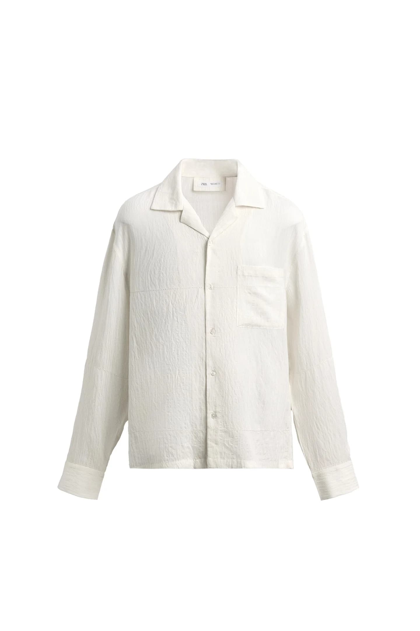 ВОЗДУШНАЯ РУБАШКА СВОБОДНОГО КРАЯ ИЗ СТРУКТУРНОЙ ТКАНИ - фото 4