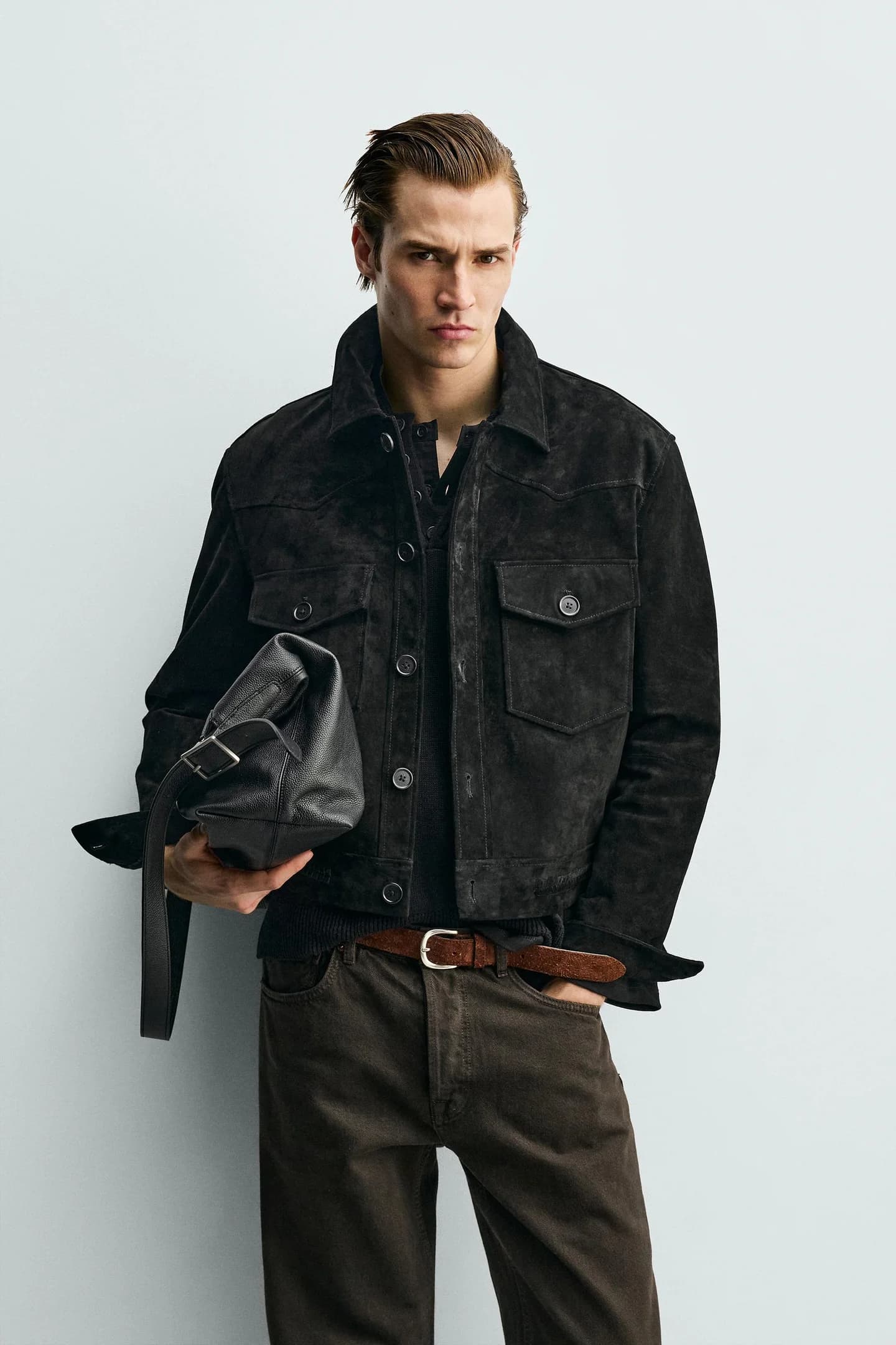 ЗАМШЕВАЯ КУРТКА Укороченного кроя - фото 2