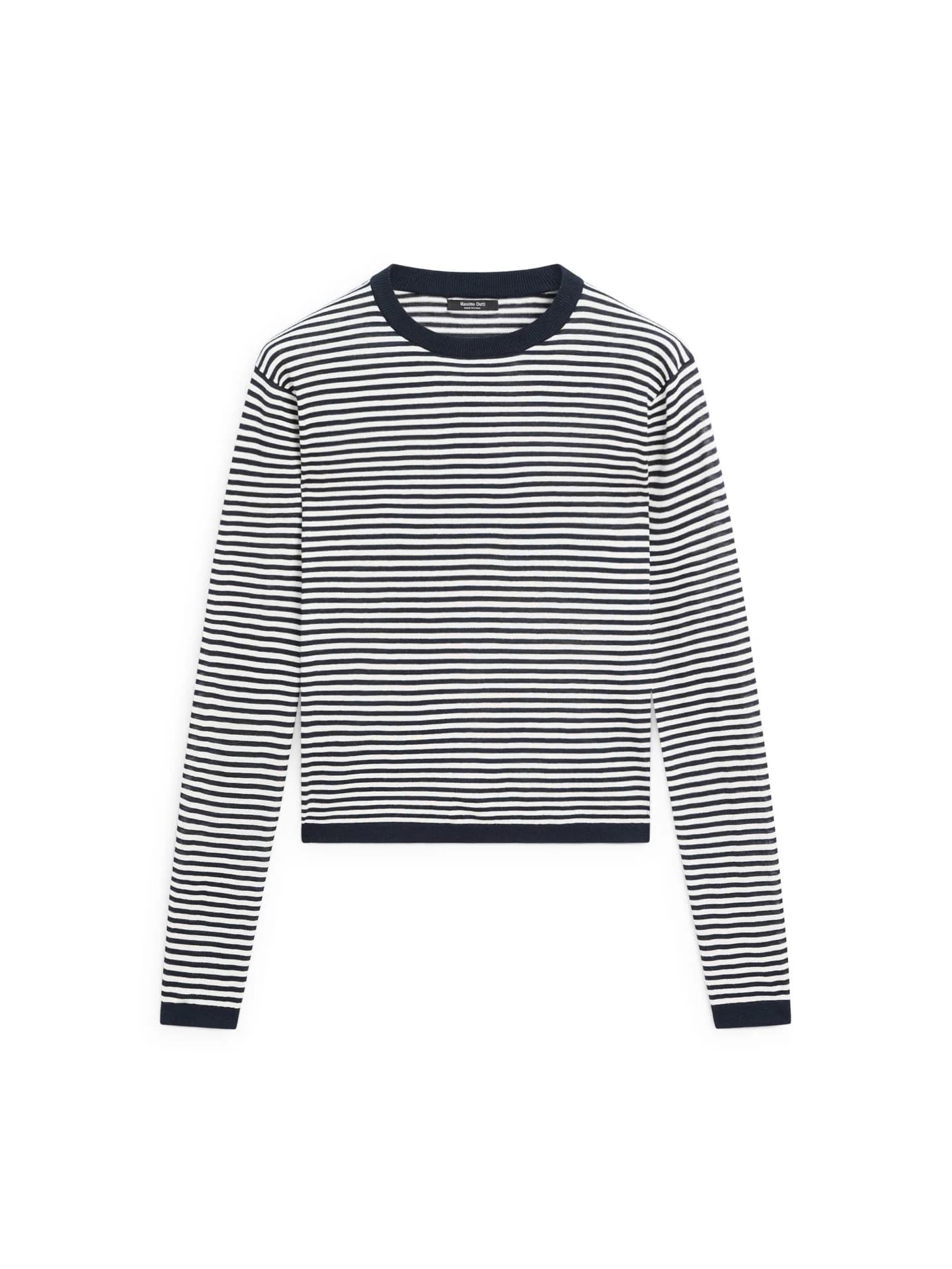 Джемпер из хлопка и шелка в полоску - фото 2