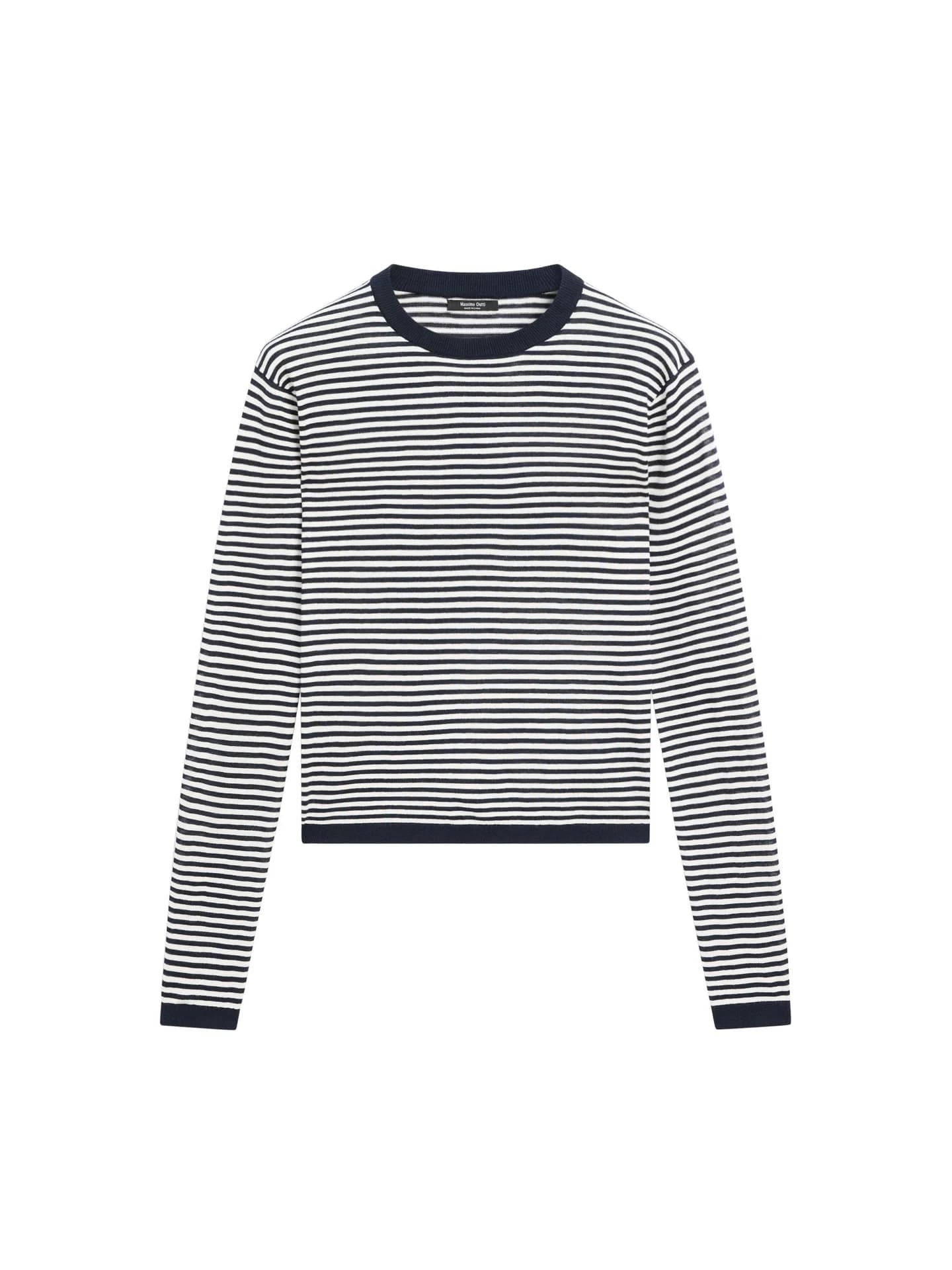 Джемпер из хлопка и шелка в полоску - фото 5