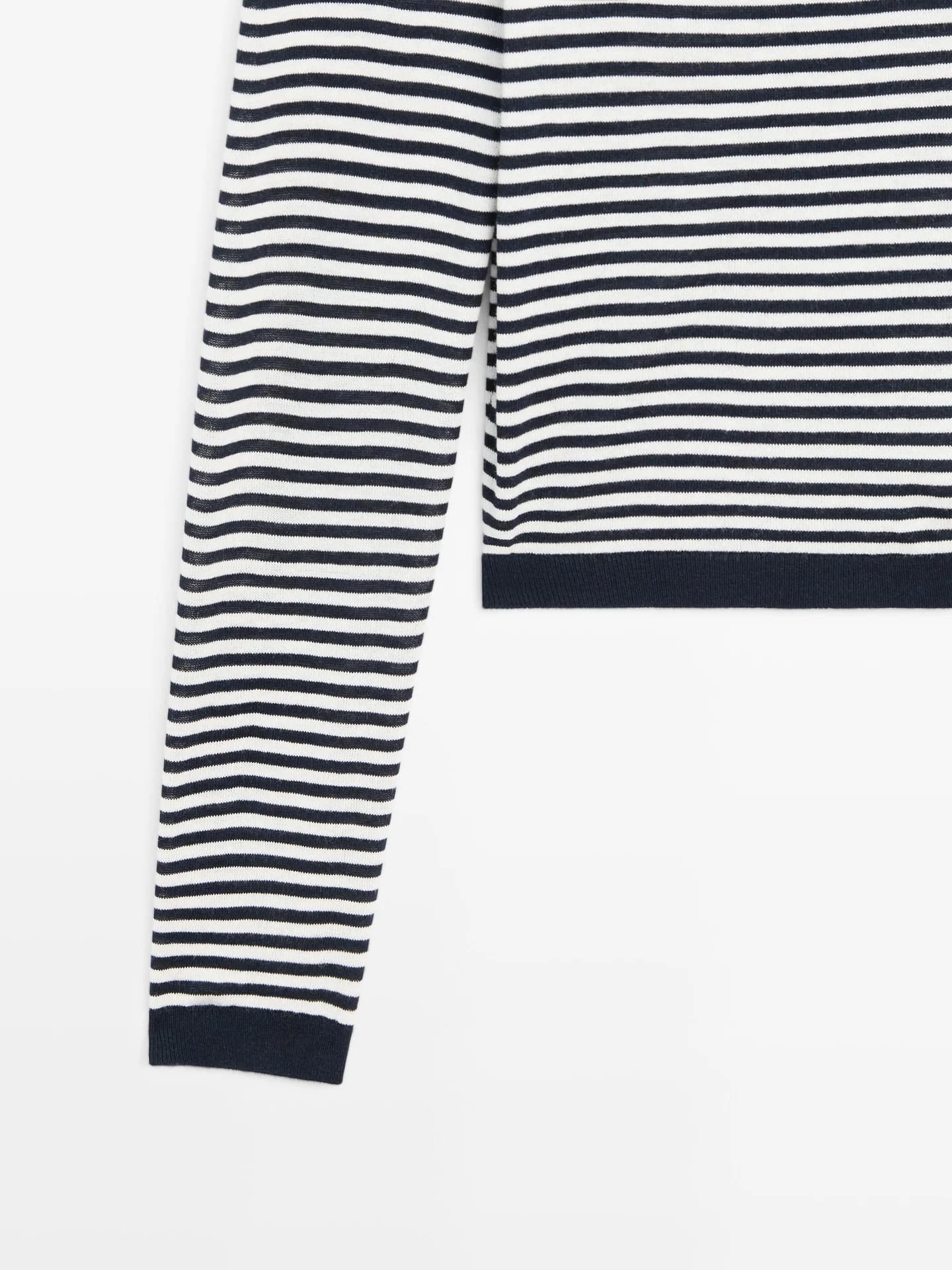 Джемпер из хлопка и шелка в полоску - фото 8