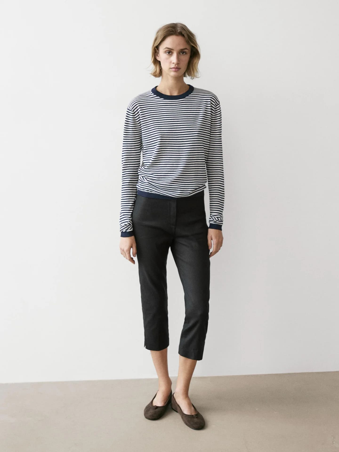 Джемпер из хлопка и шелка в полоску - фото 9