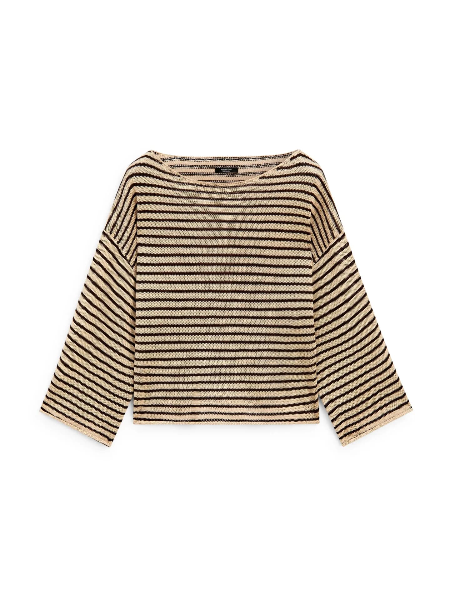 Полосатый вязаный свитер из 100% хлопка. - фото 2