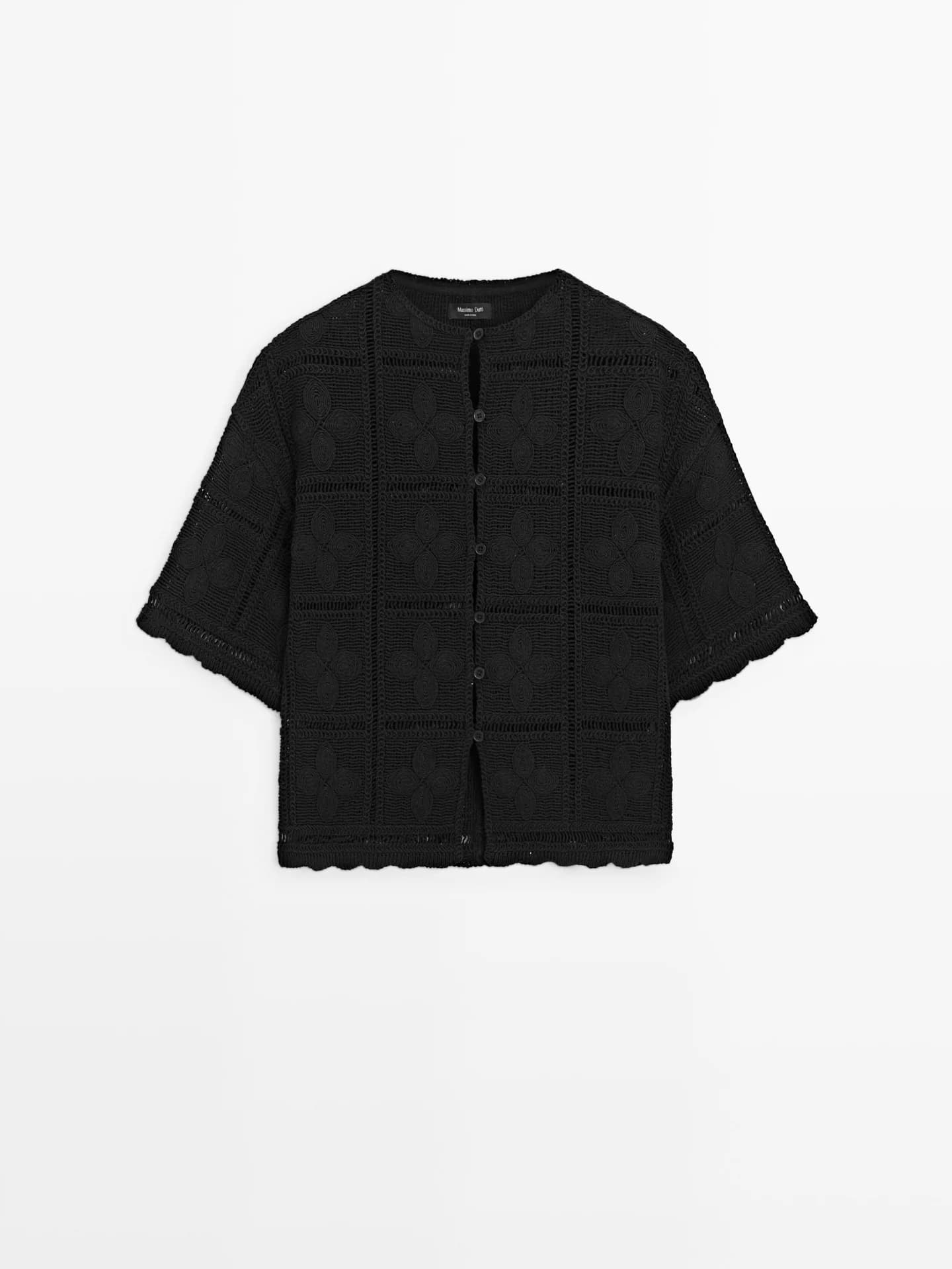 Ажурный вязаный жакет крючком - фото 2