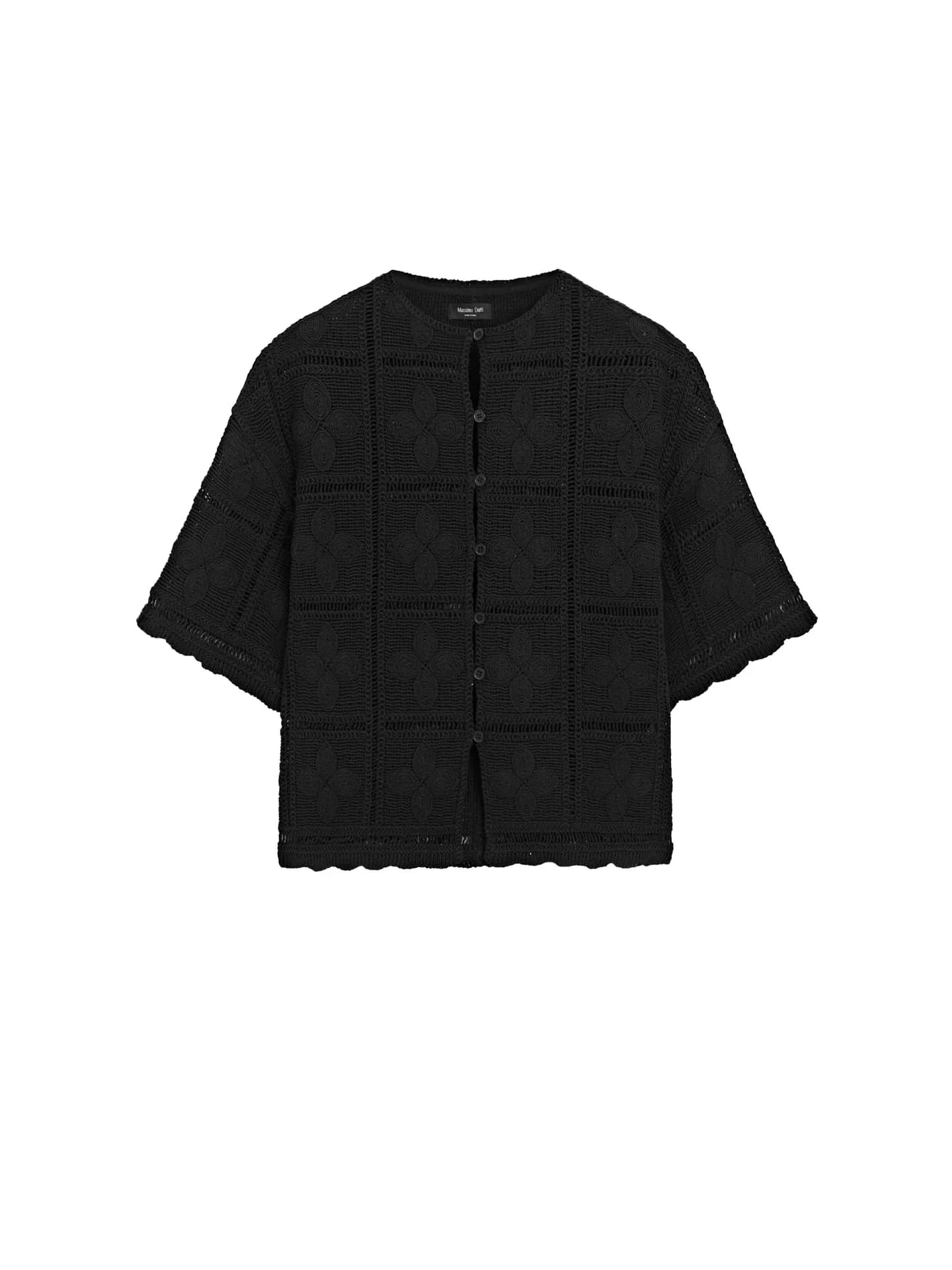 Ажурный вязаный жакет крючком - фото 7