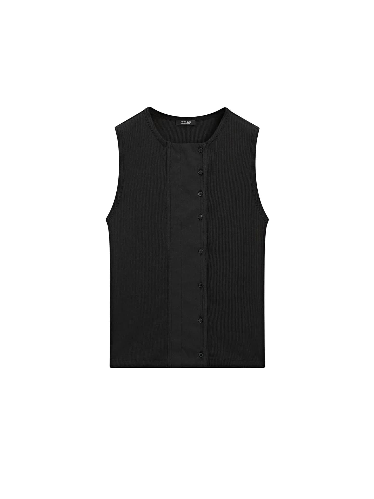 Топ из смесового хлопка с планкой