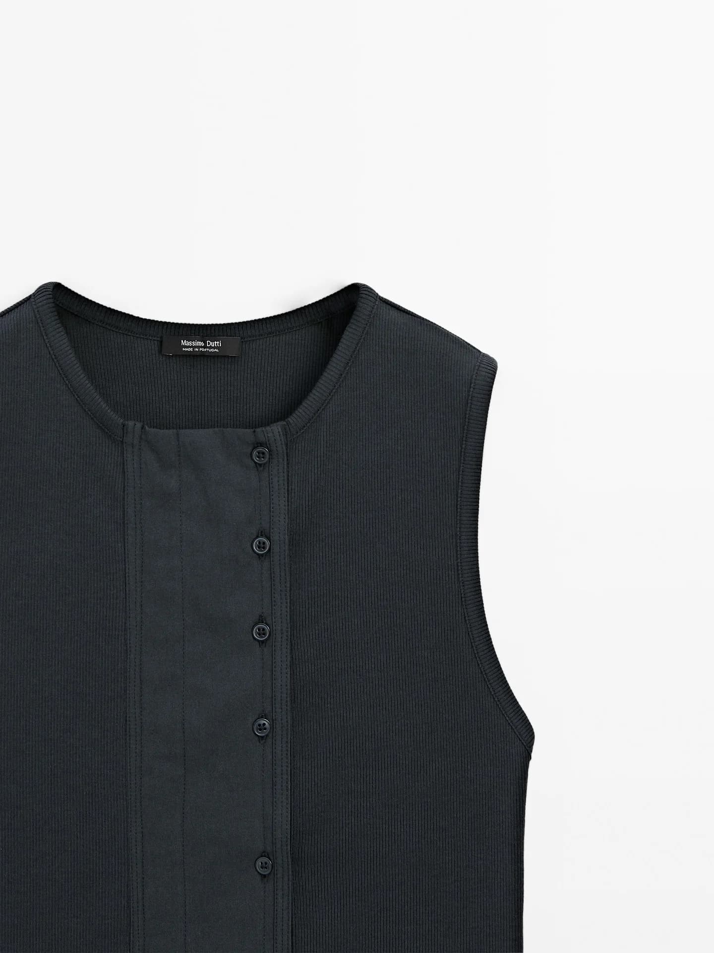 Топ из смесового хлопка с планкой - фото 6