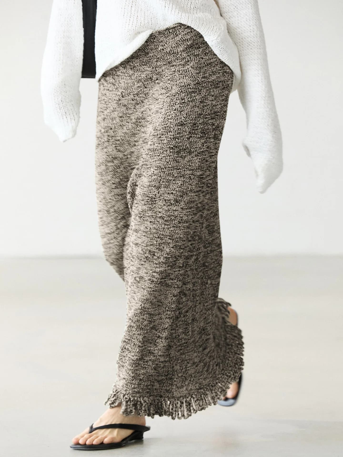 Вязаная юбка с бахромой, Total Look. - фото 10