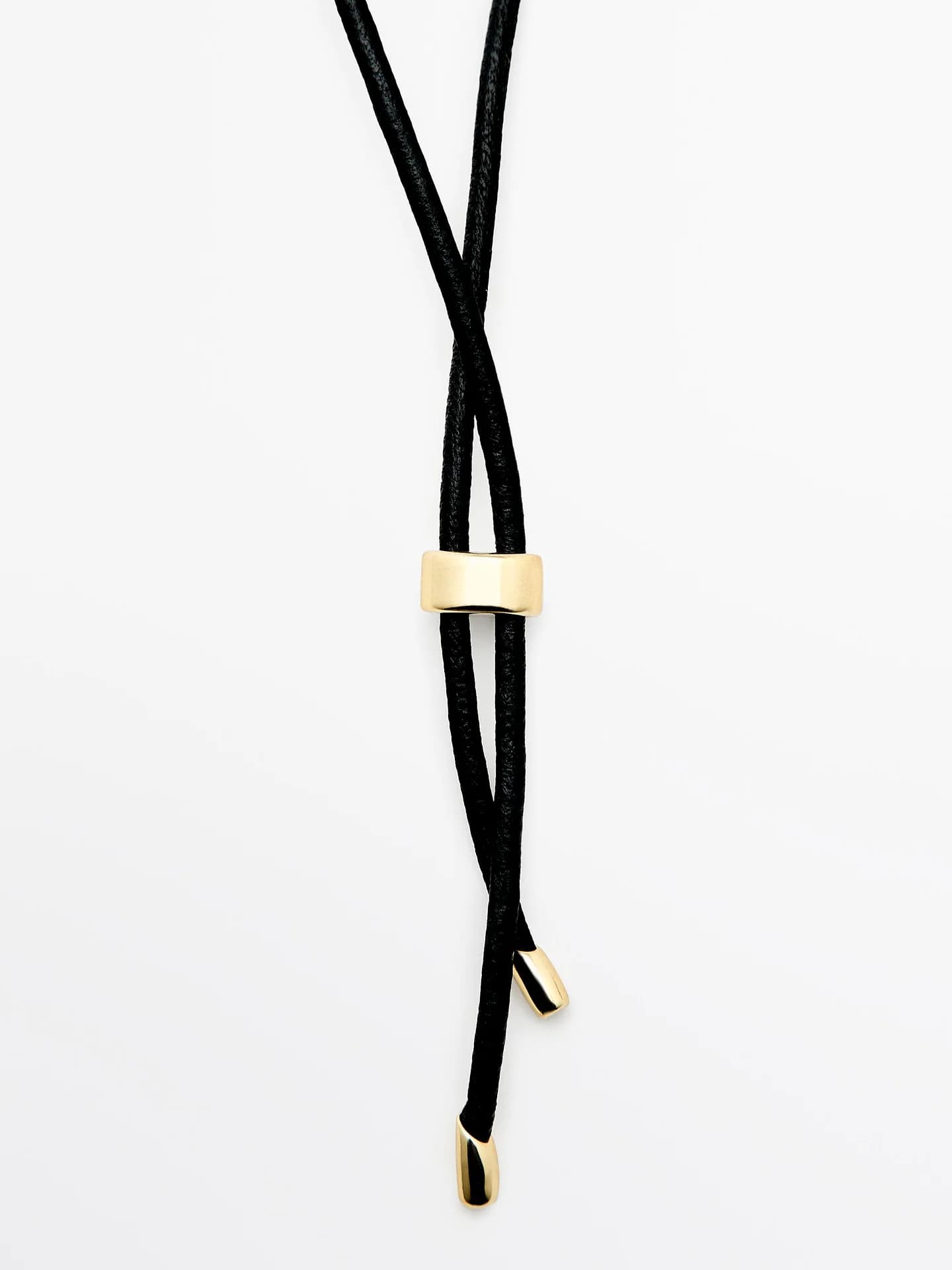 Колье с подвеской в ​​форме окаменелости на кожаном ремешке - фото 5