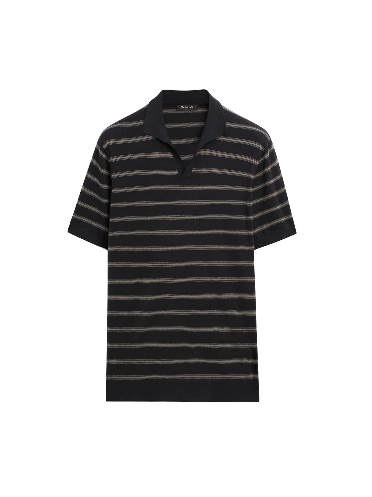 Полосатый вязаный свитер-поло контрастных цветов - фото 8