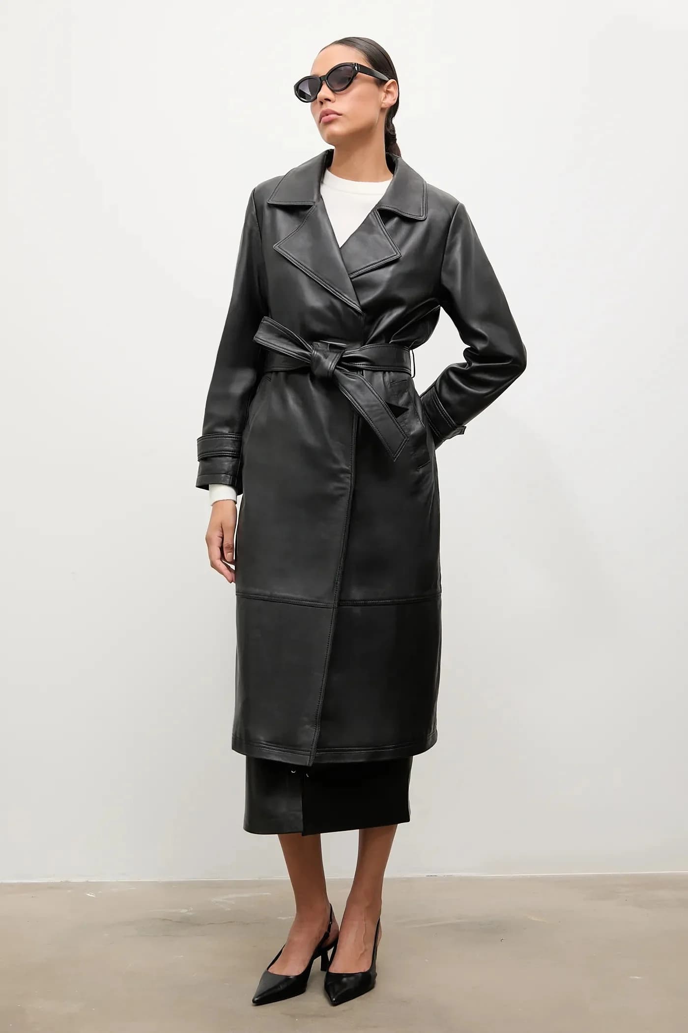 Кожаное пальто