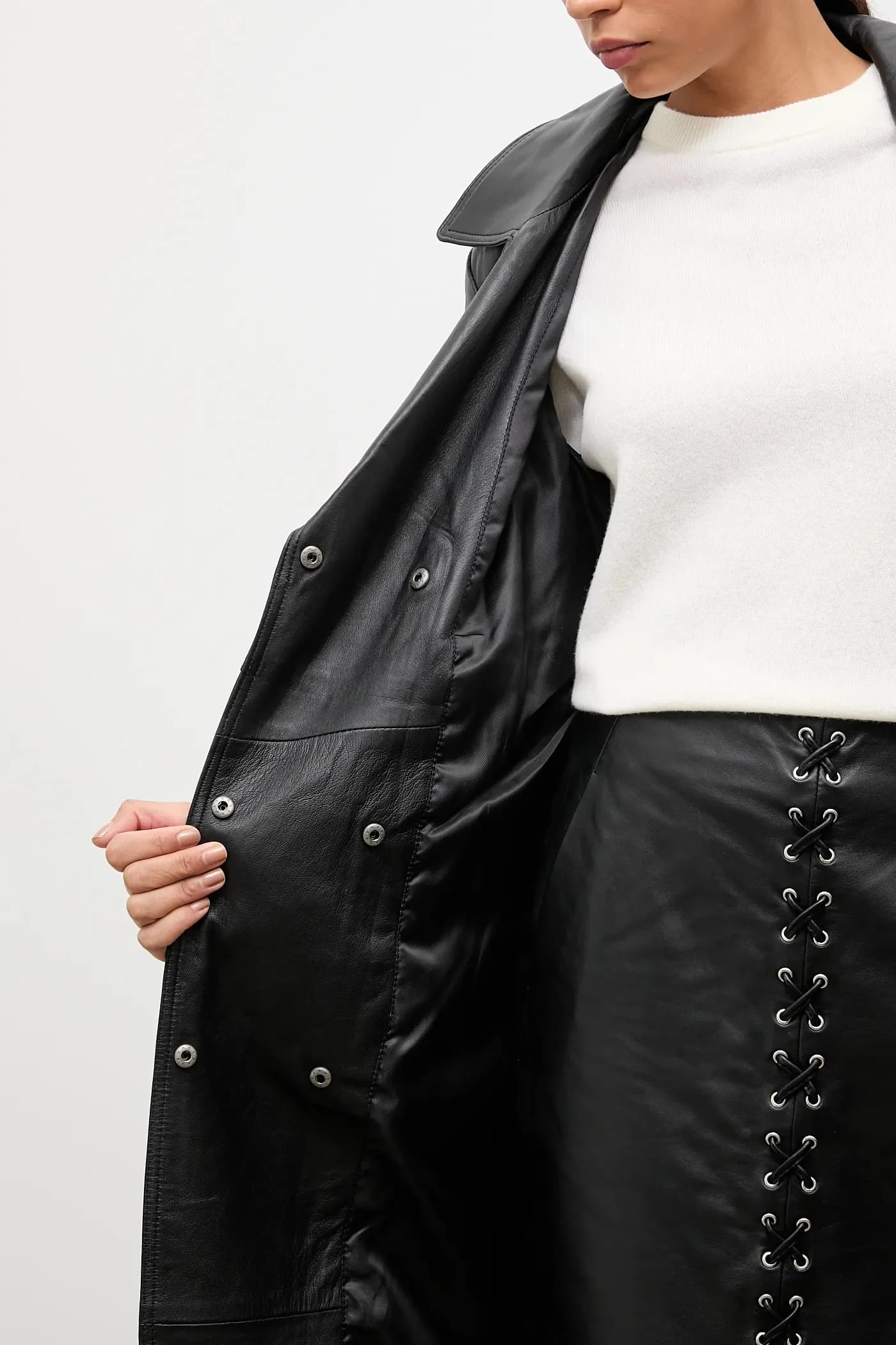 Кожаное пальто - фото 7