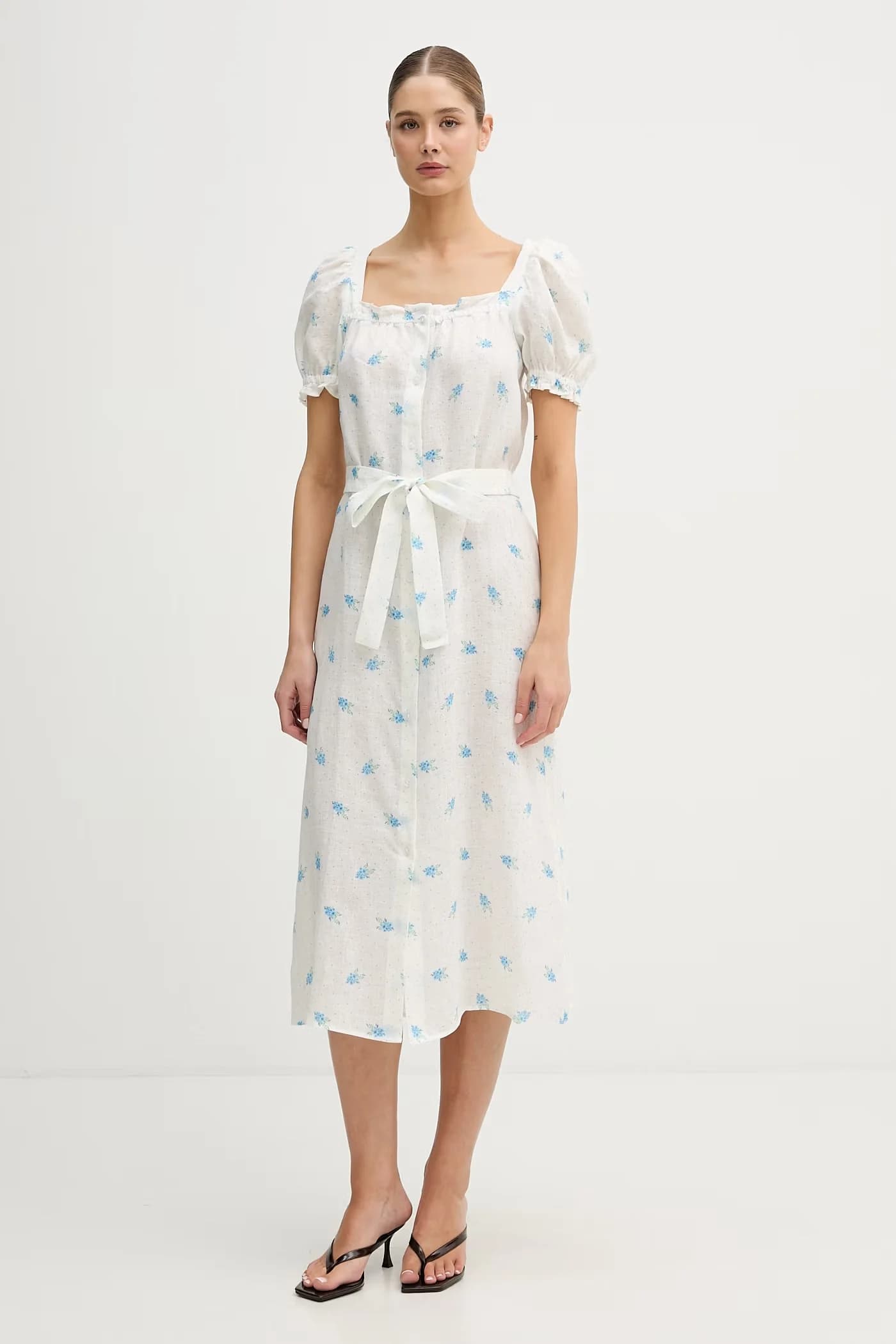 Льняное летнее платье