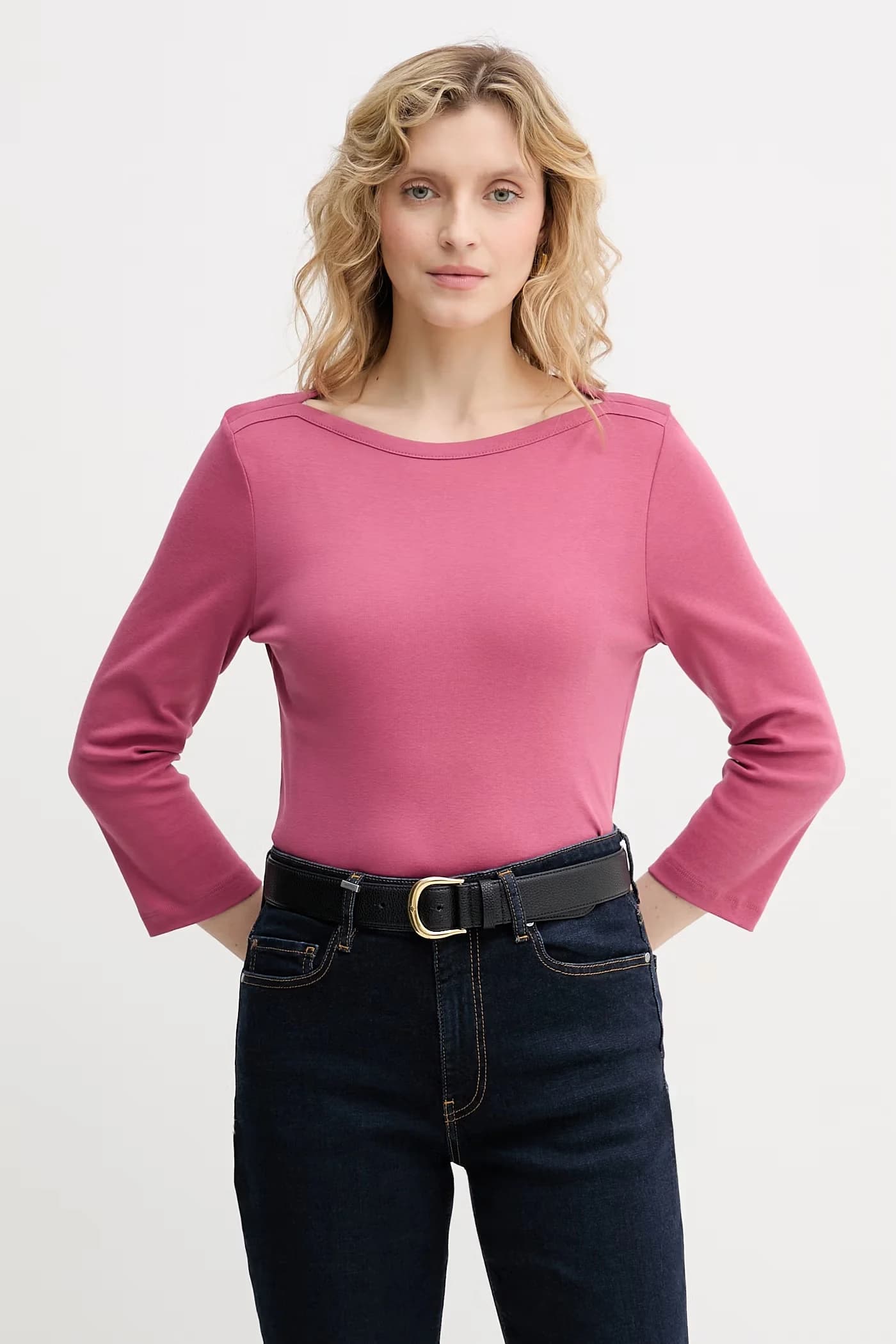 Хлопковая рубашка с длинным рукавом