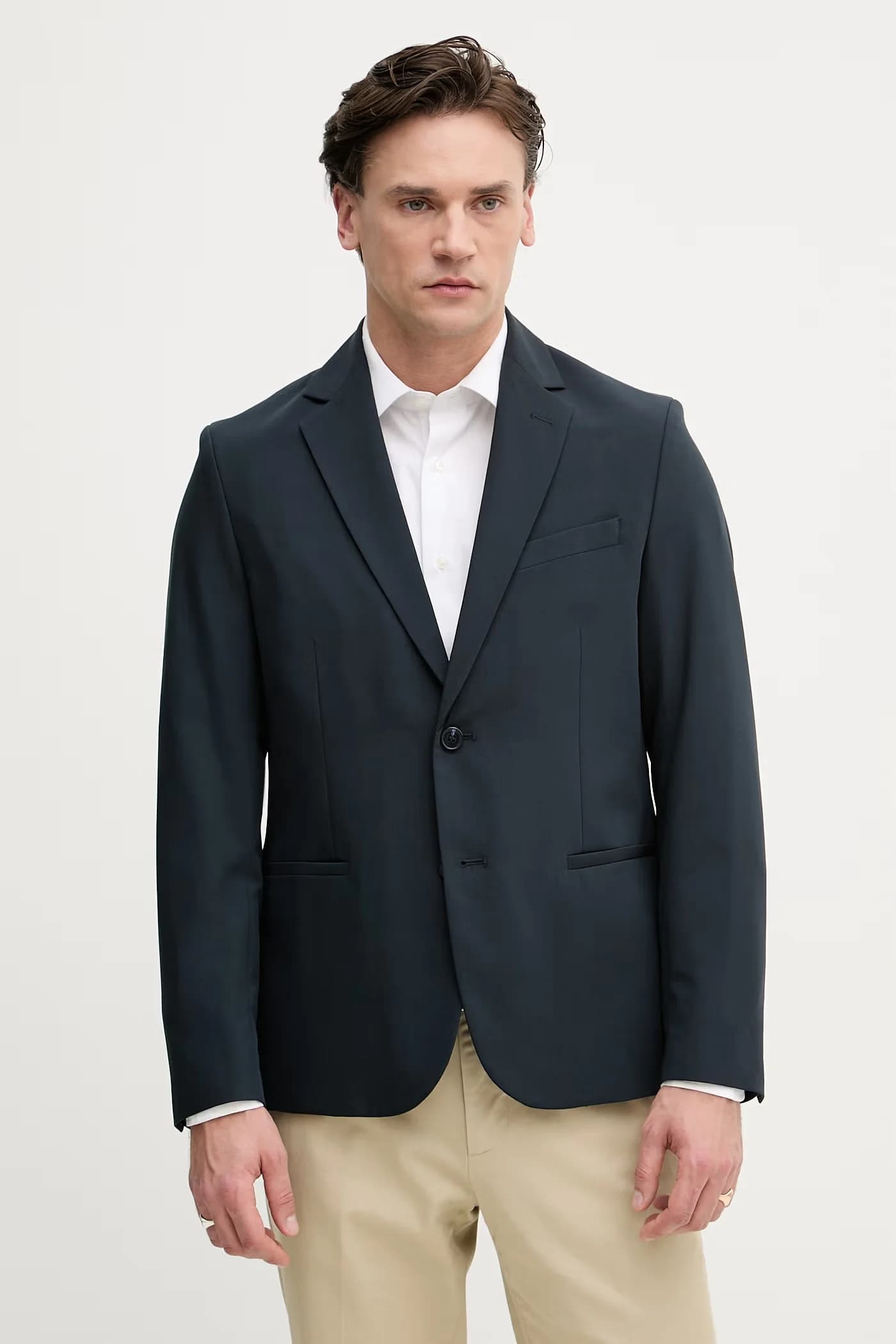 Мужской однобортный пиджак из смесовой шерсти