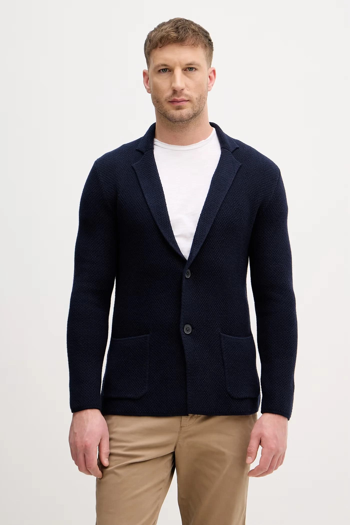 Мужской однобортный пиджак из шерсти