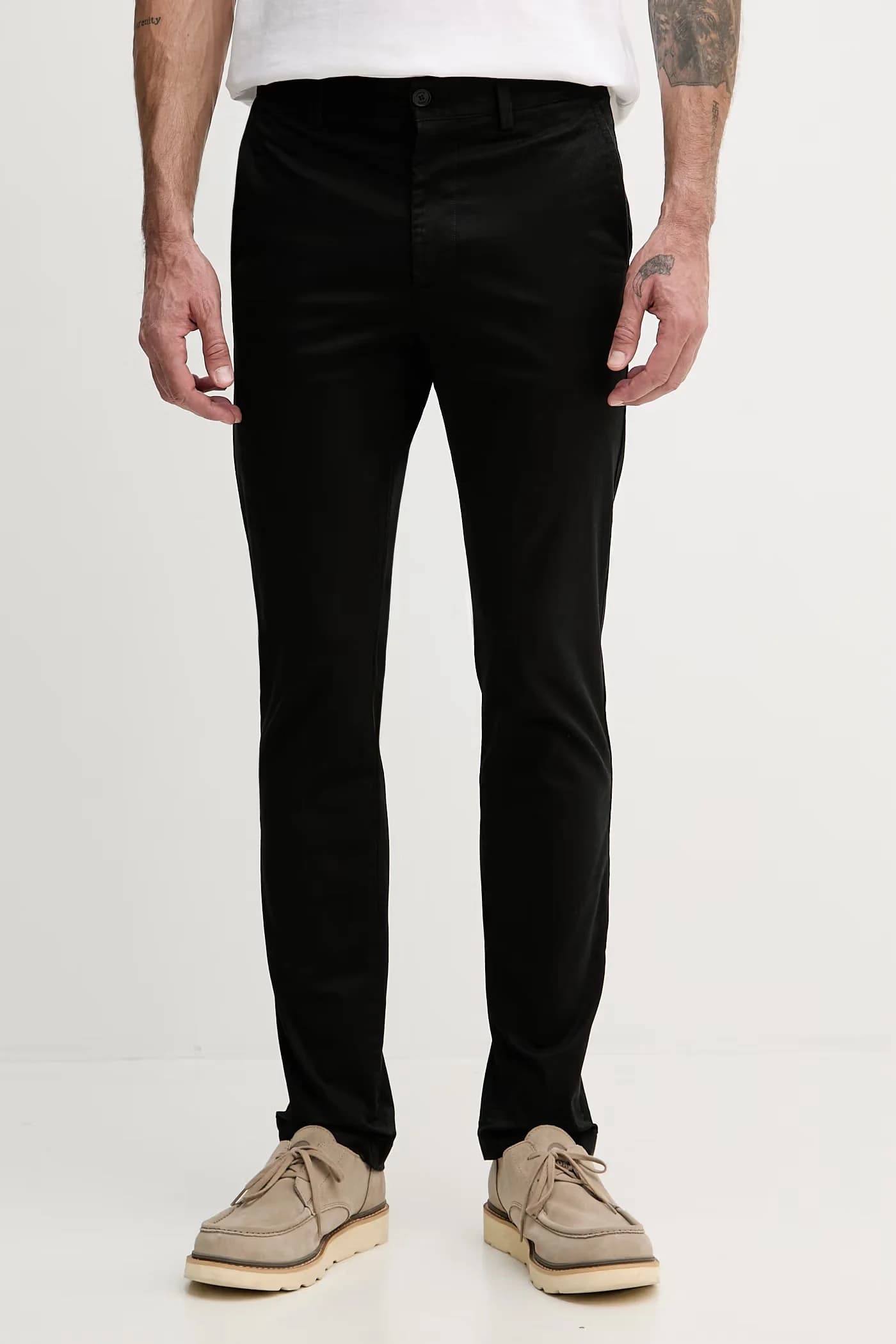 Обычные мужские брюки из хлопка с эластаном