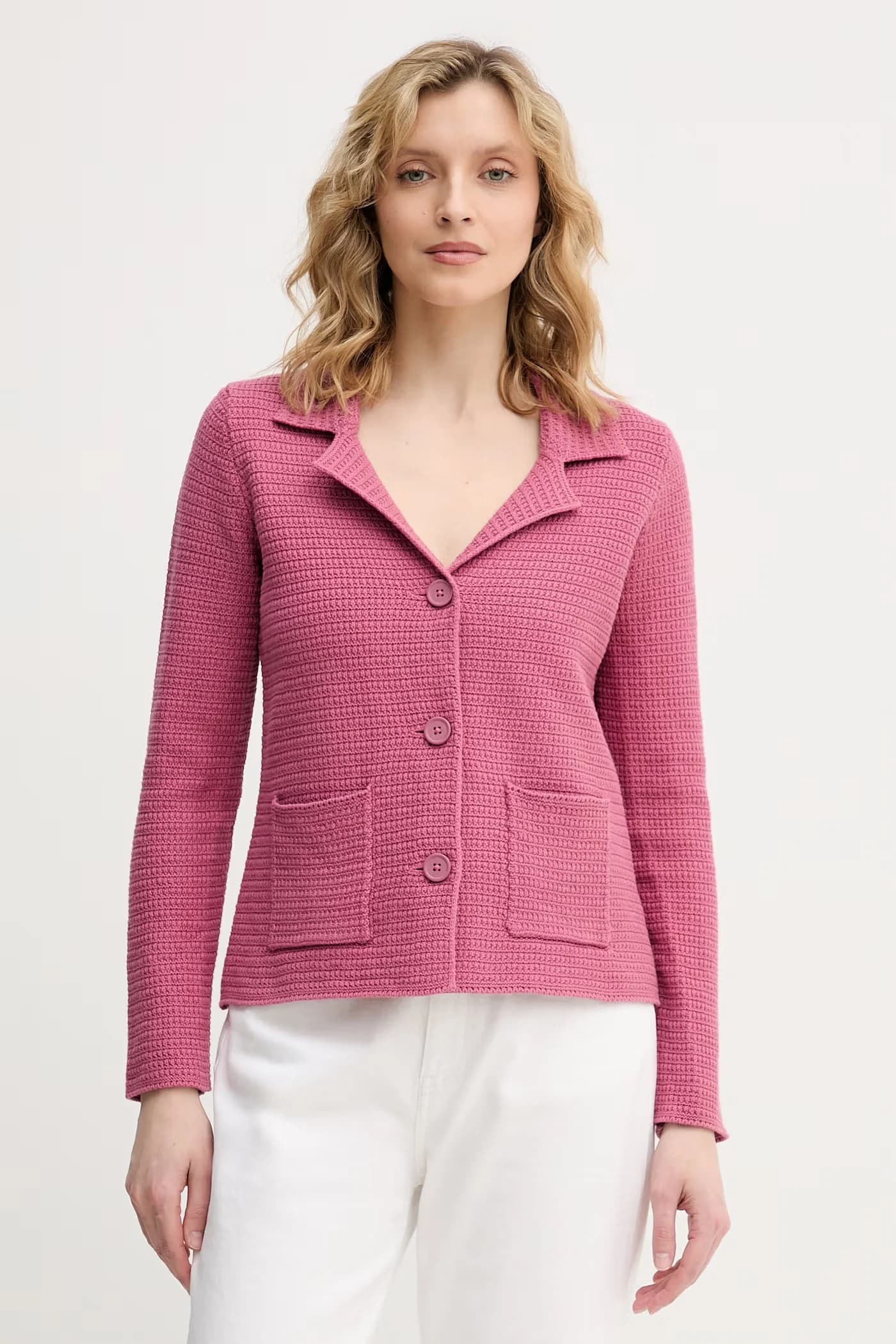 Женский однобортный жакет из хлопка