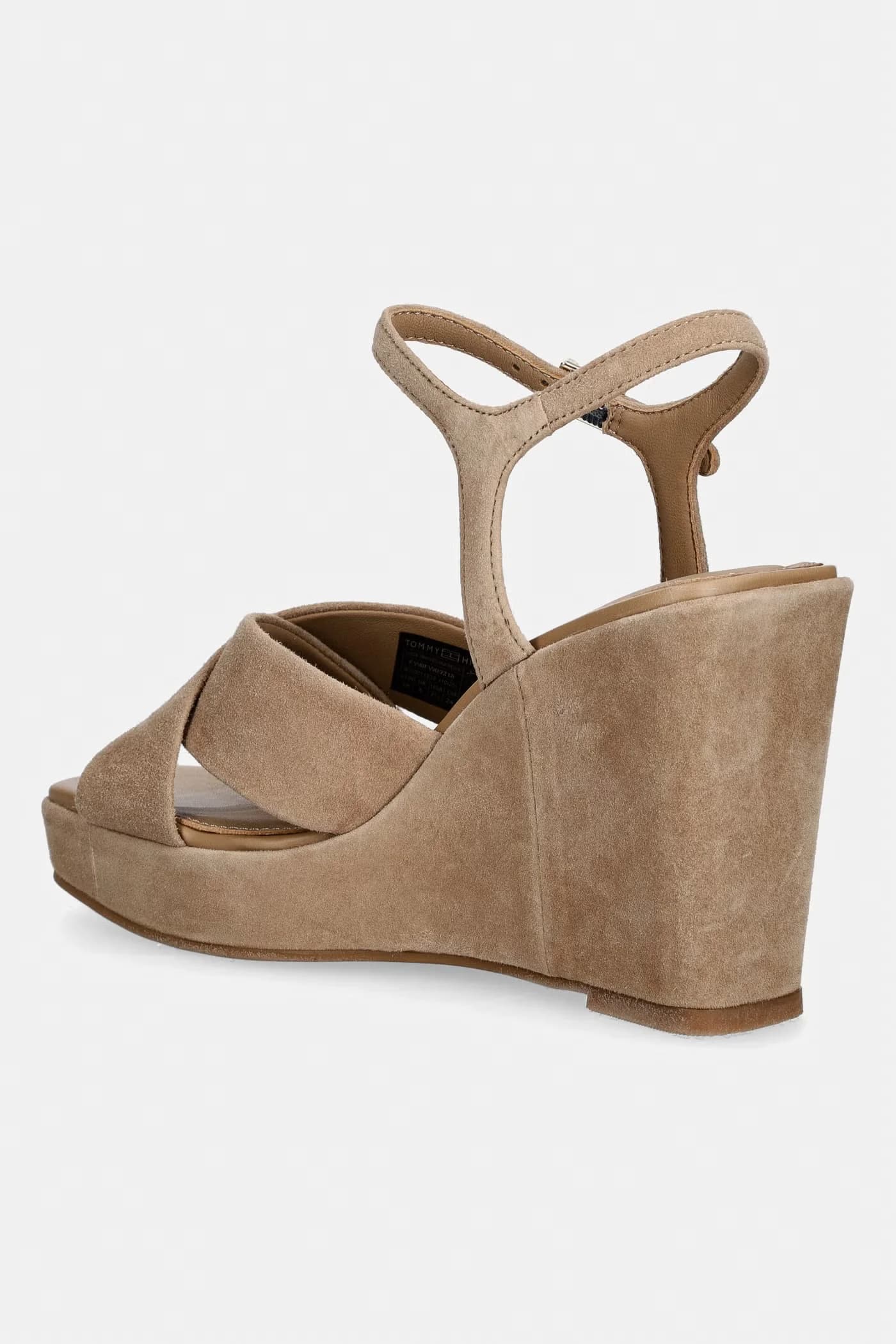 замшевые босоножки на танкетке SUEDE WRAPPED HIGH WEDGE - фото 3
