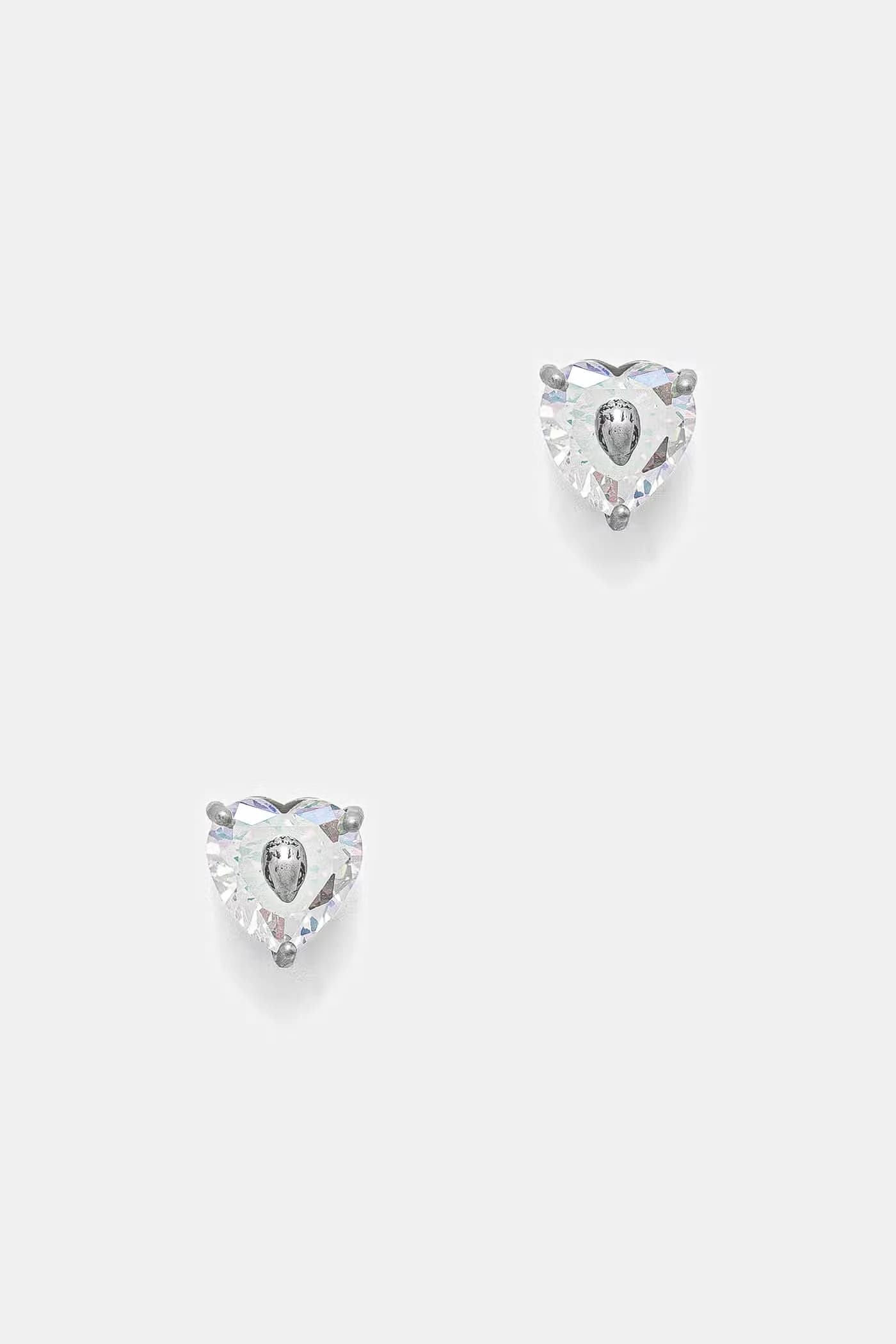 Женские металлические серьги с цирконом