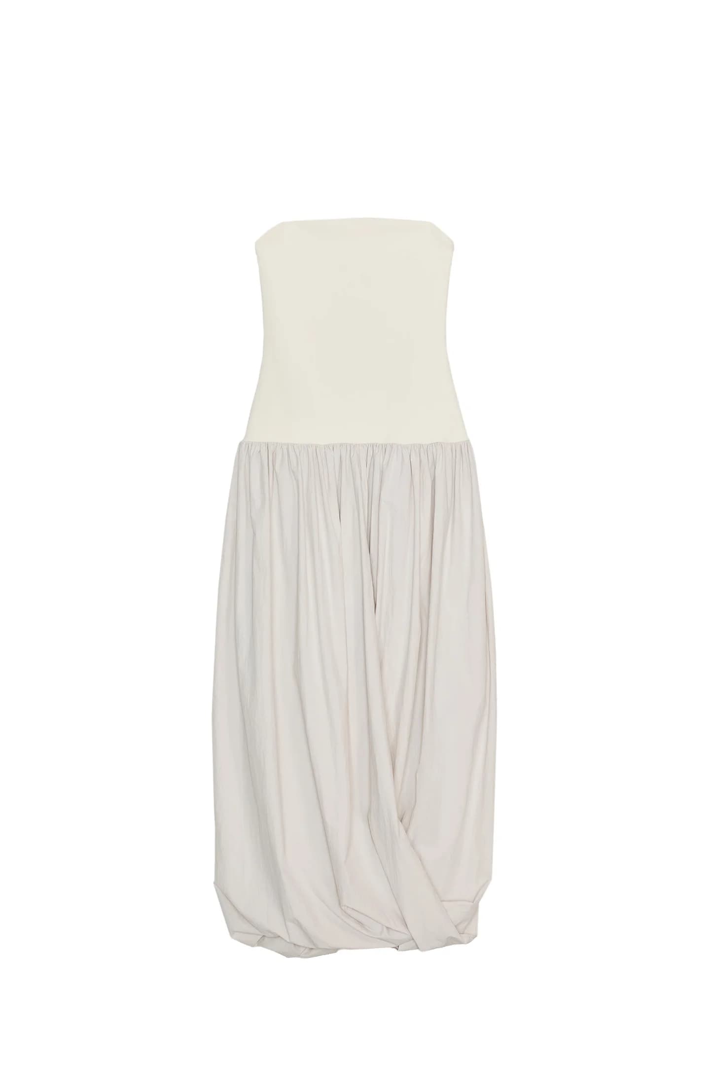 ПЛАТЬЕ МИДИ ИЗ КОМБИНИРОВАННОЙ ТКАНИ - фото 3