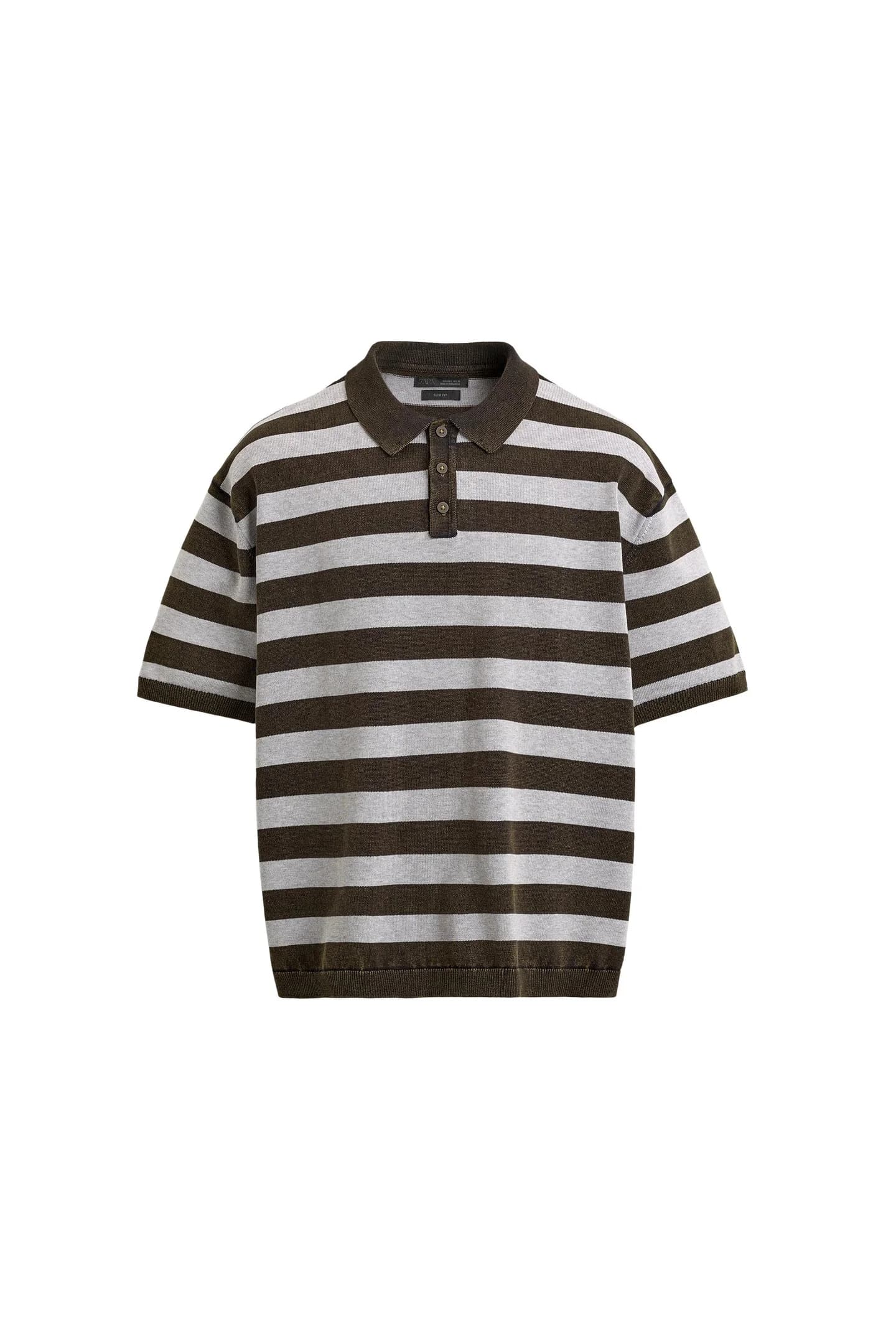 ТРИКОТАЖНАЯ РУБАШКА ПОЛО С ЖАККАРДОВОЙ ПОЛОСКОЙ - фото 3