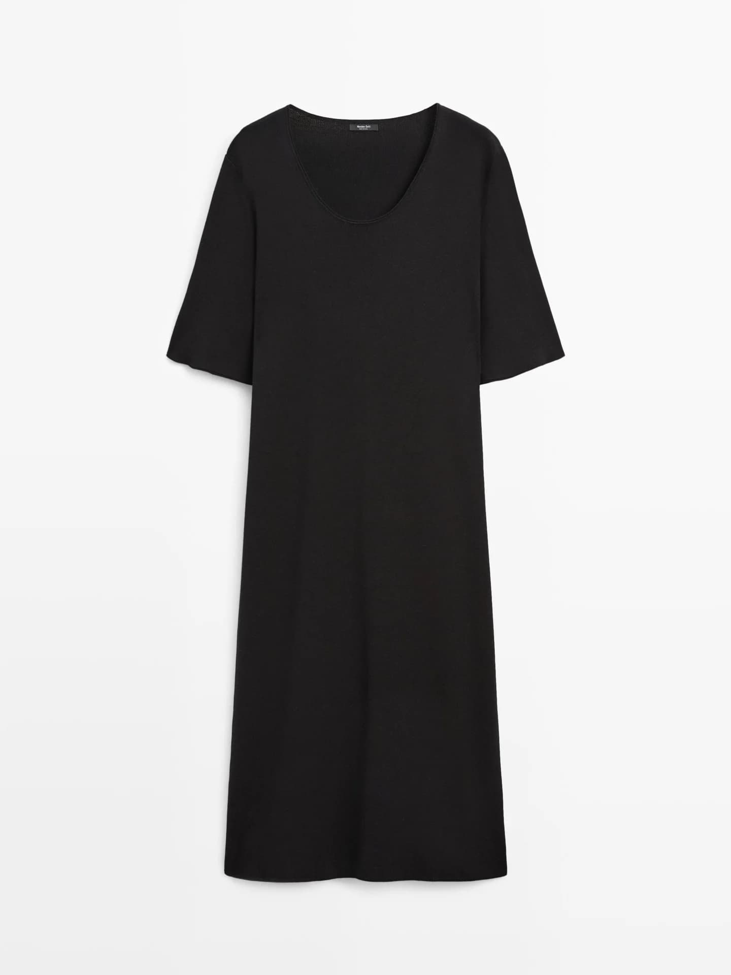 Платье средней длины с деталями на рукавах - фото 2