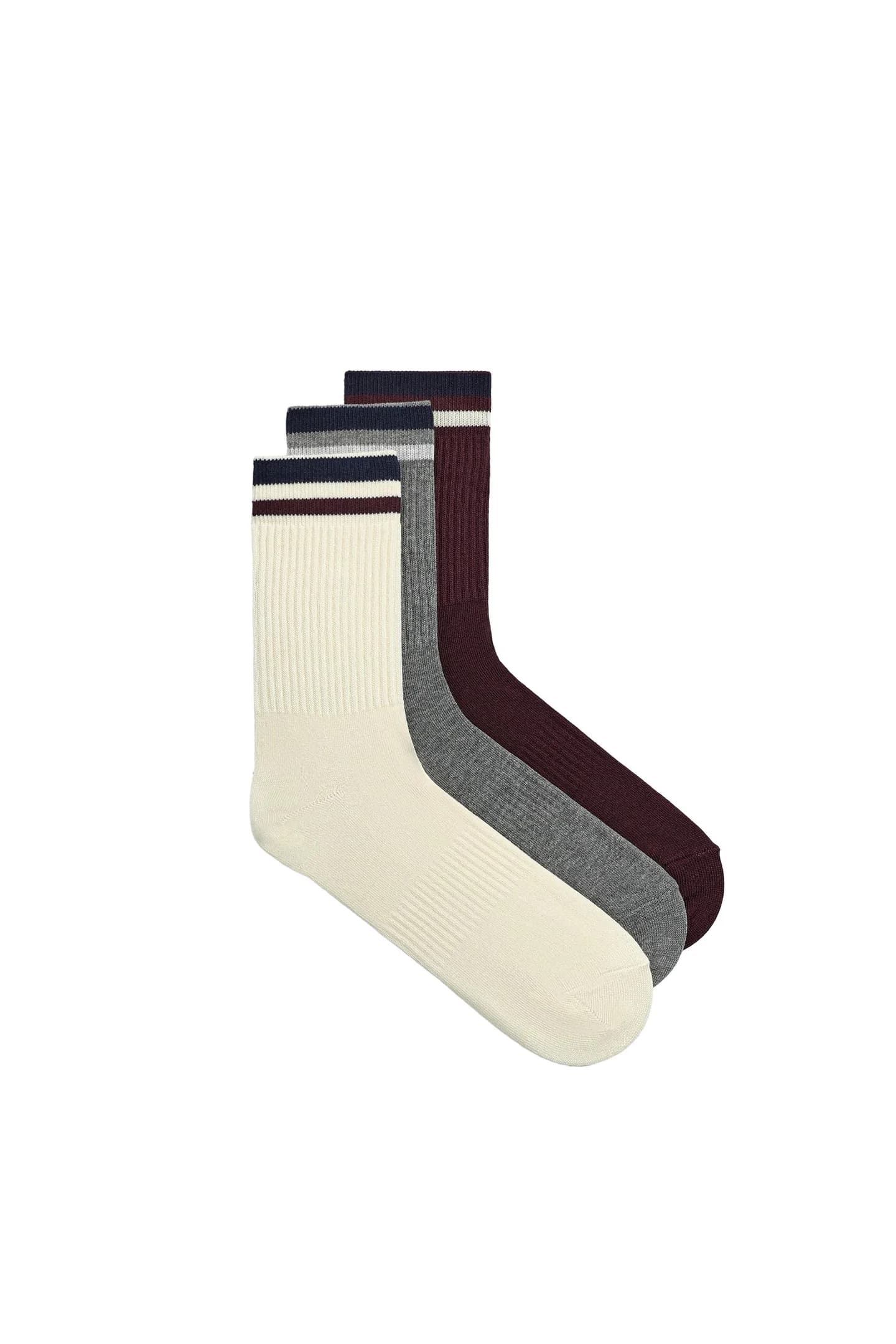 НАБОР ИЗ 3 ПАР НОСКОВ С ПОЛОСАМИ - фото 3