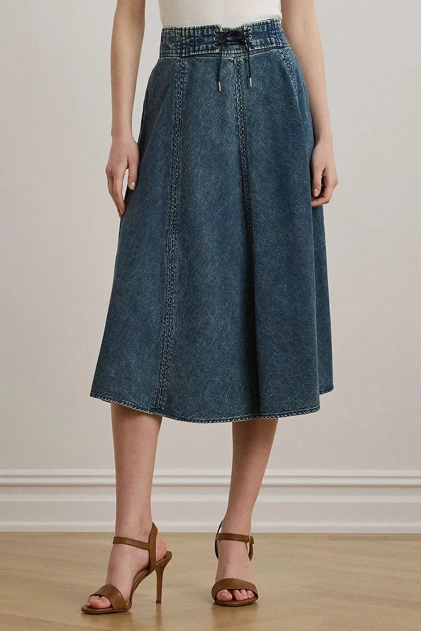 Хлопковая джинсовая юбка