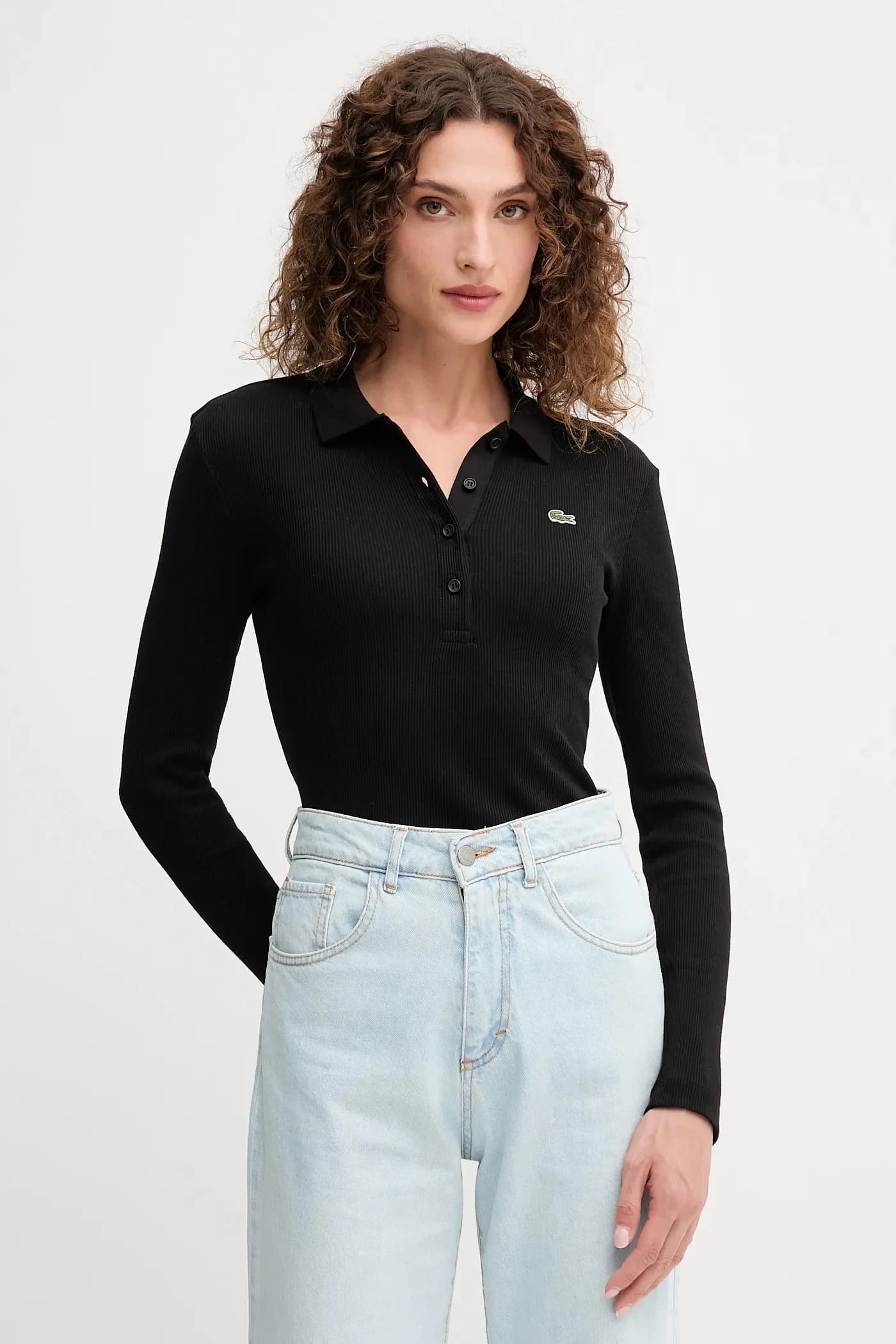 Хлопковая рубашка с длинным рукавом