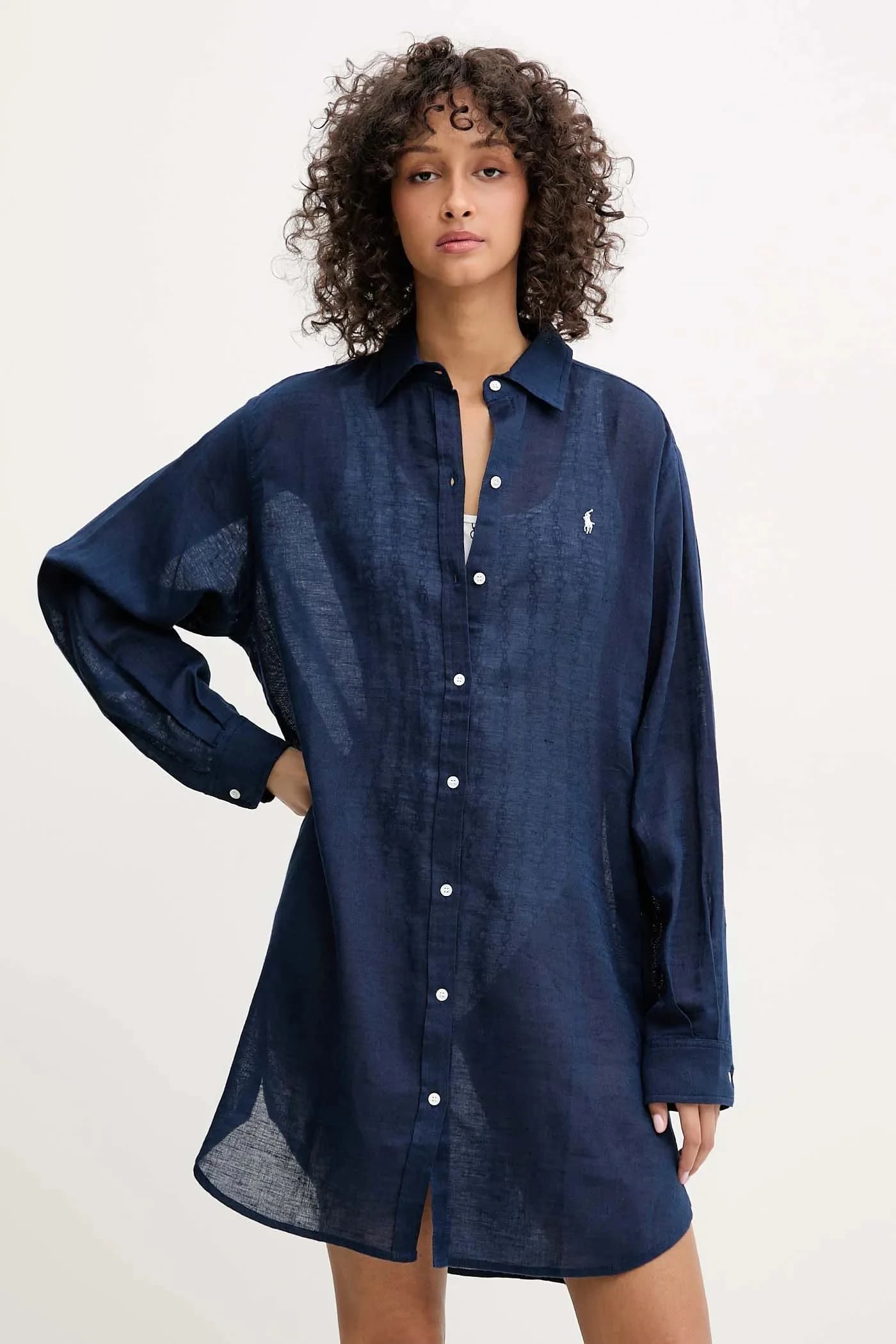 Пляжная рубашка из смесового льна