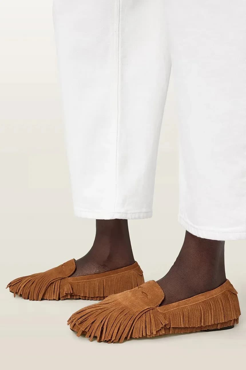 Женские замшевые мокасины Sandy Fringe Loafer - фото 6