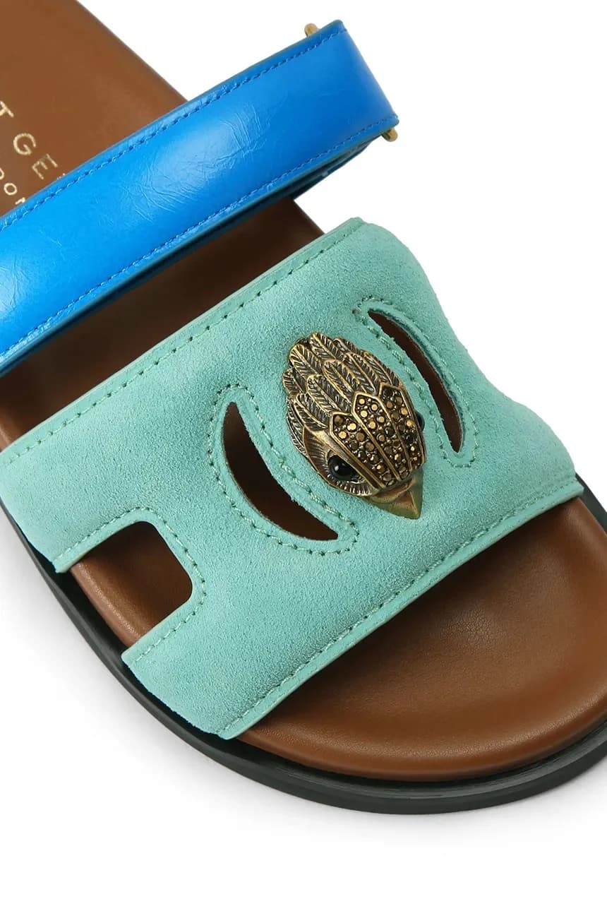 Женские кожаные шлепанцы на плоской подошве Eagle Cut Out Sandal - фото 4