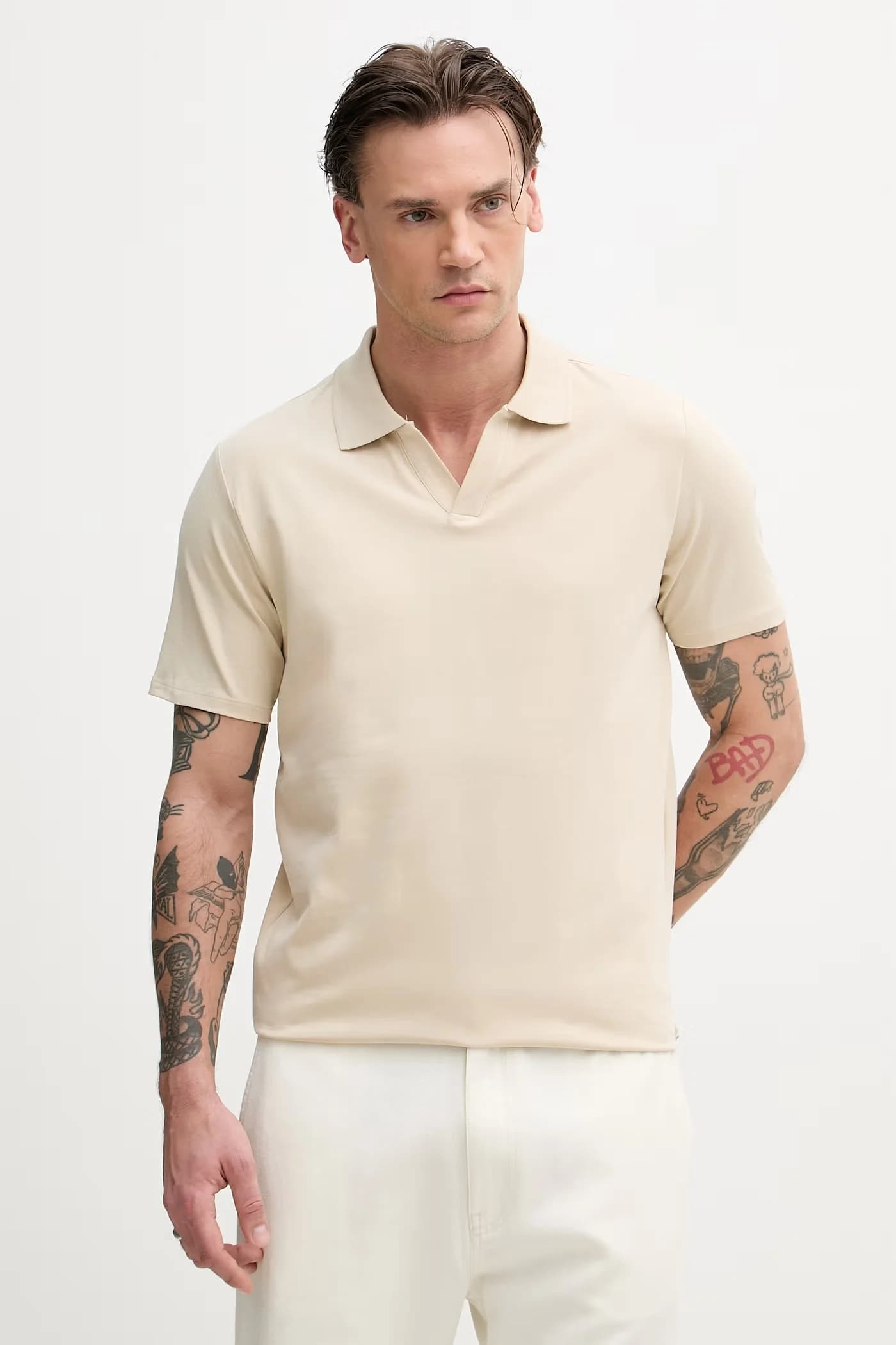 Мужское поло из хлопка с эластаном