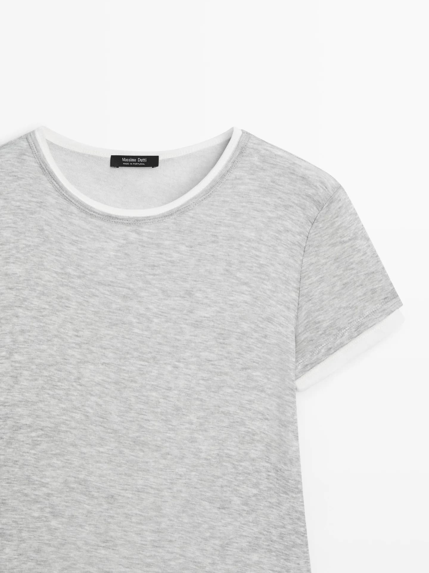 Футболка с короткими рукавами и двойной отделкой - фото 3